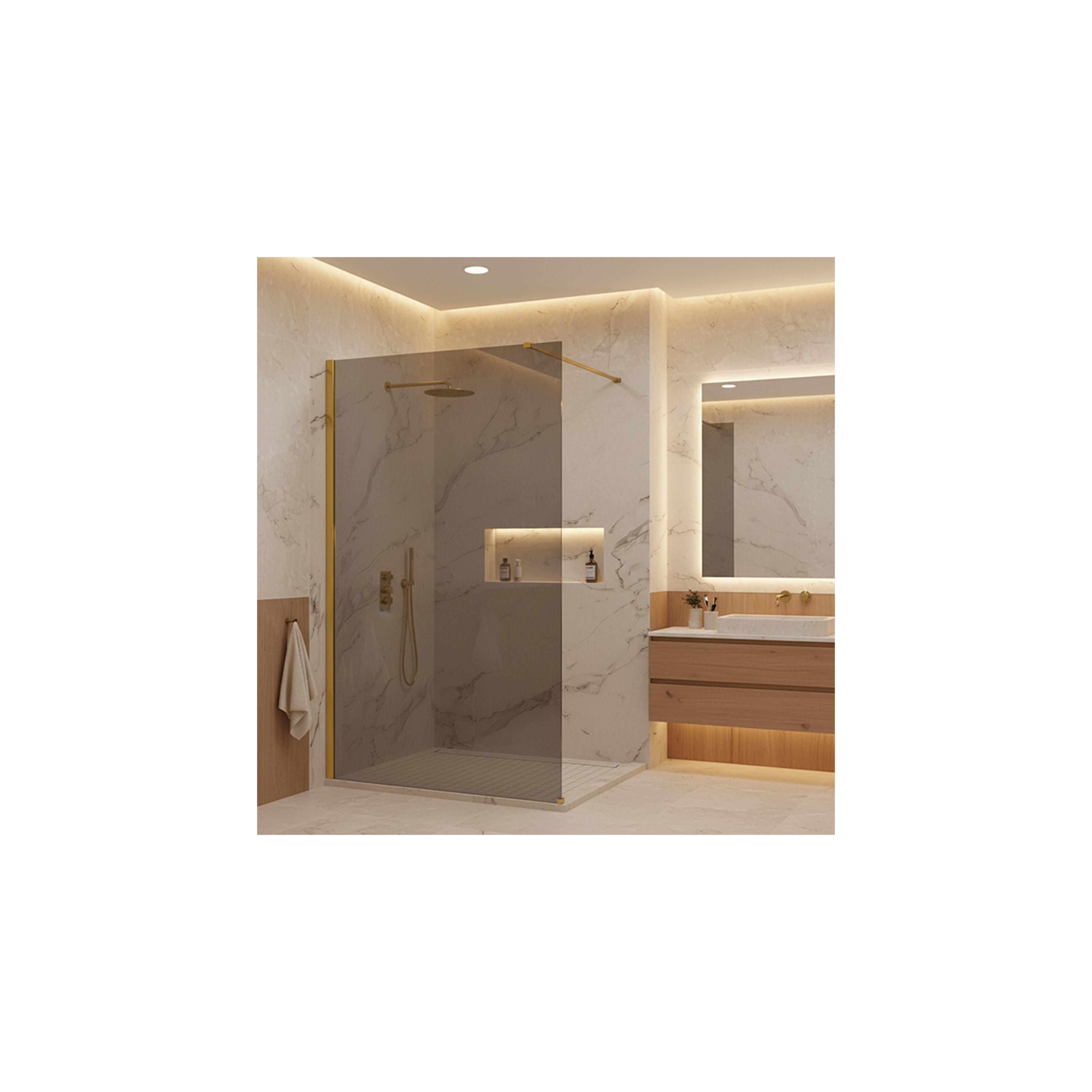 Duschwand Rea Flexi Grey / Gold 110