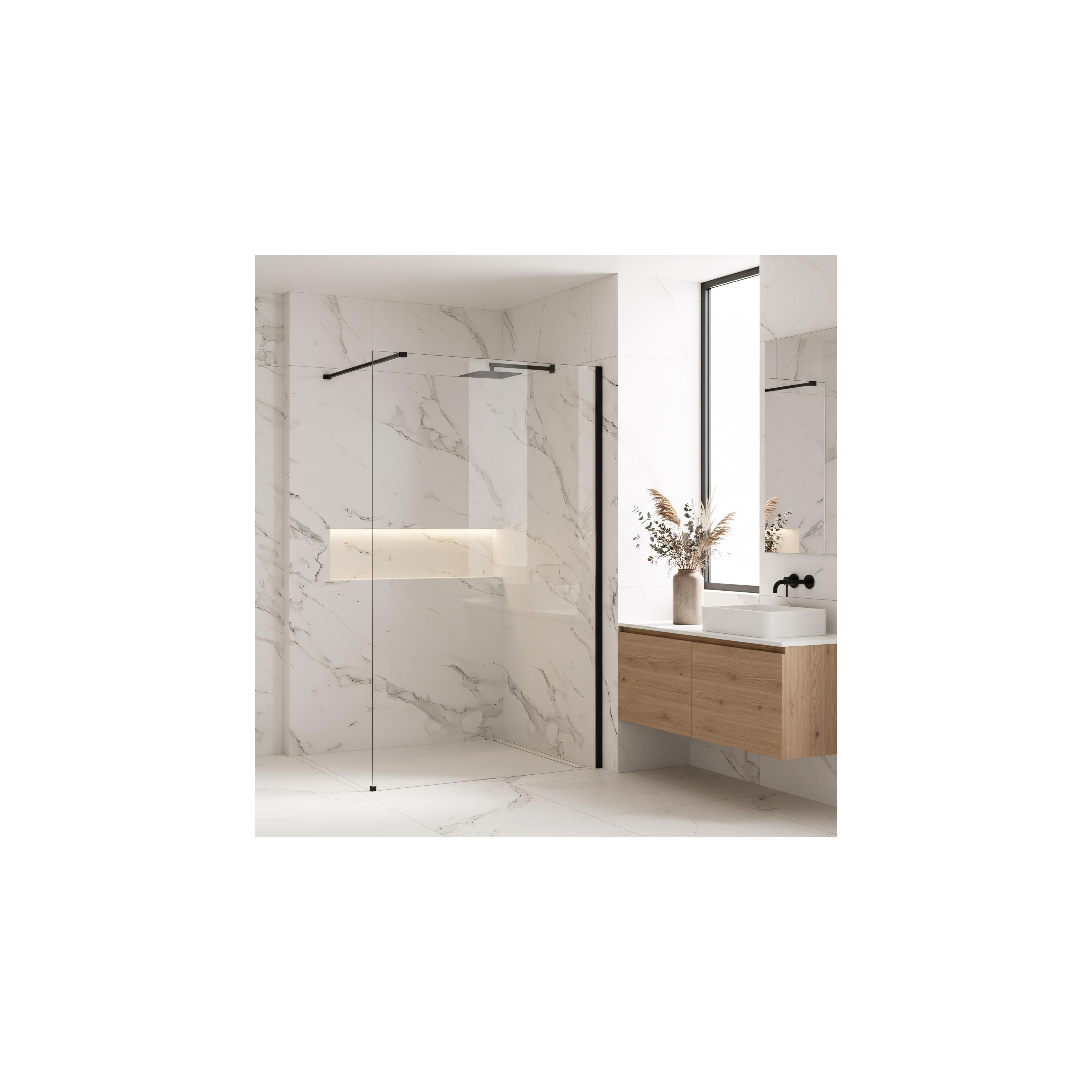 Параван за душ Rea Flexi Transparent / Black 120