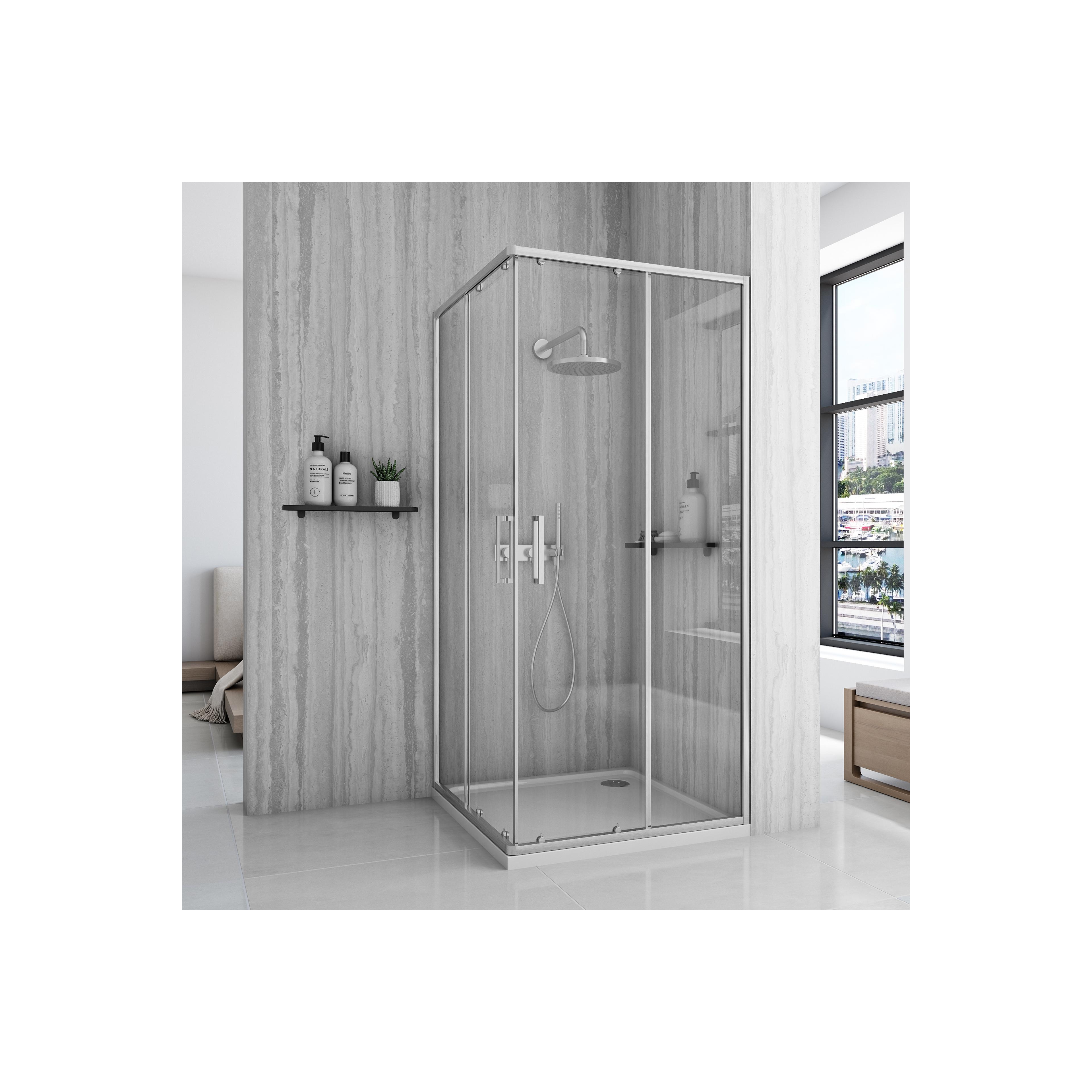 Duschkabine Rea City  90x90 Nickel Brush