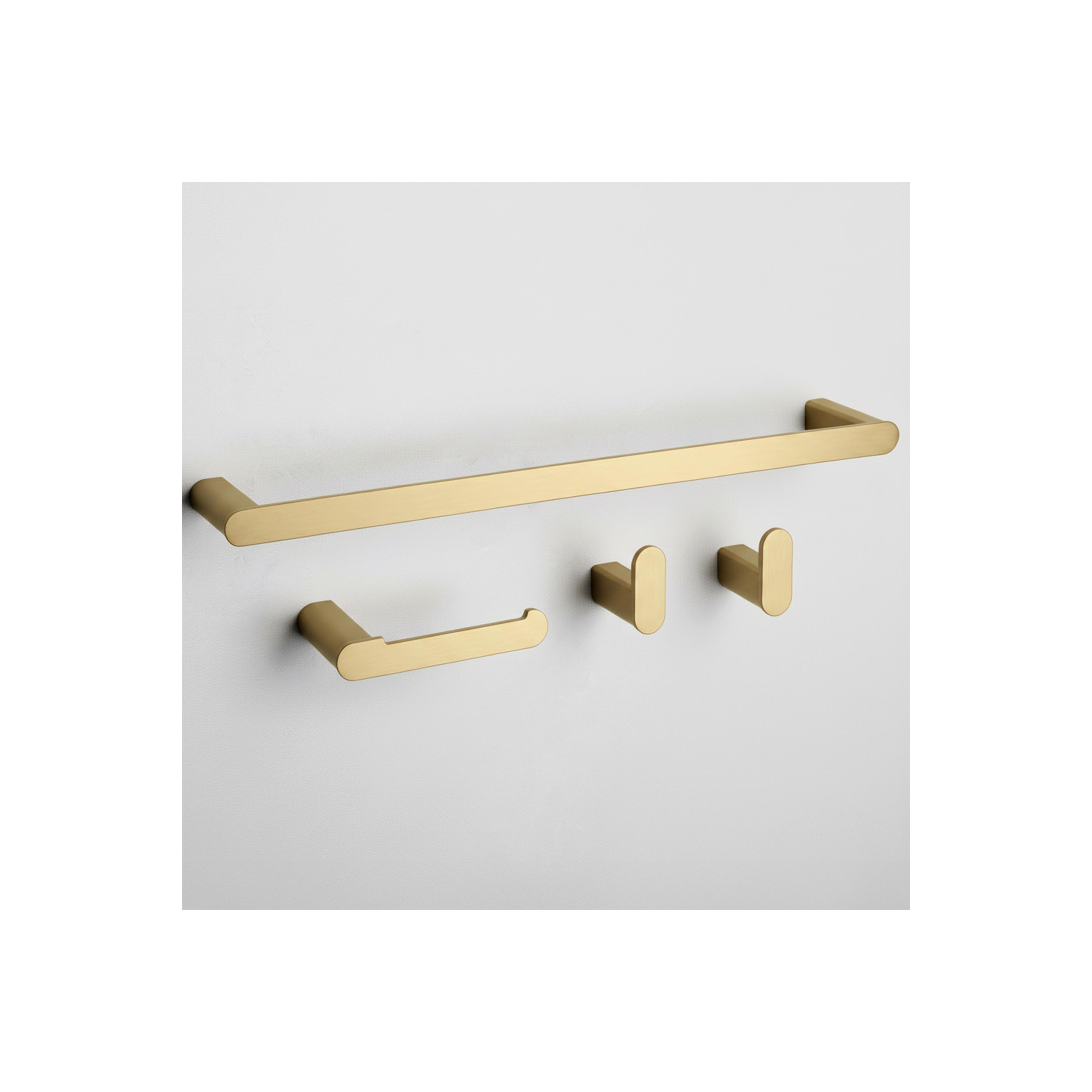 Badezimmer-Accessoire-Set Mati Brush Gold 4-teilig