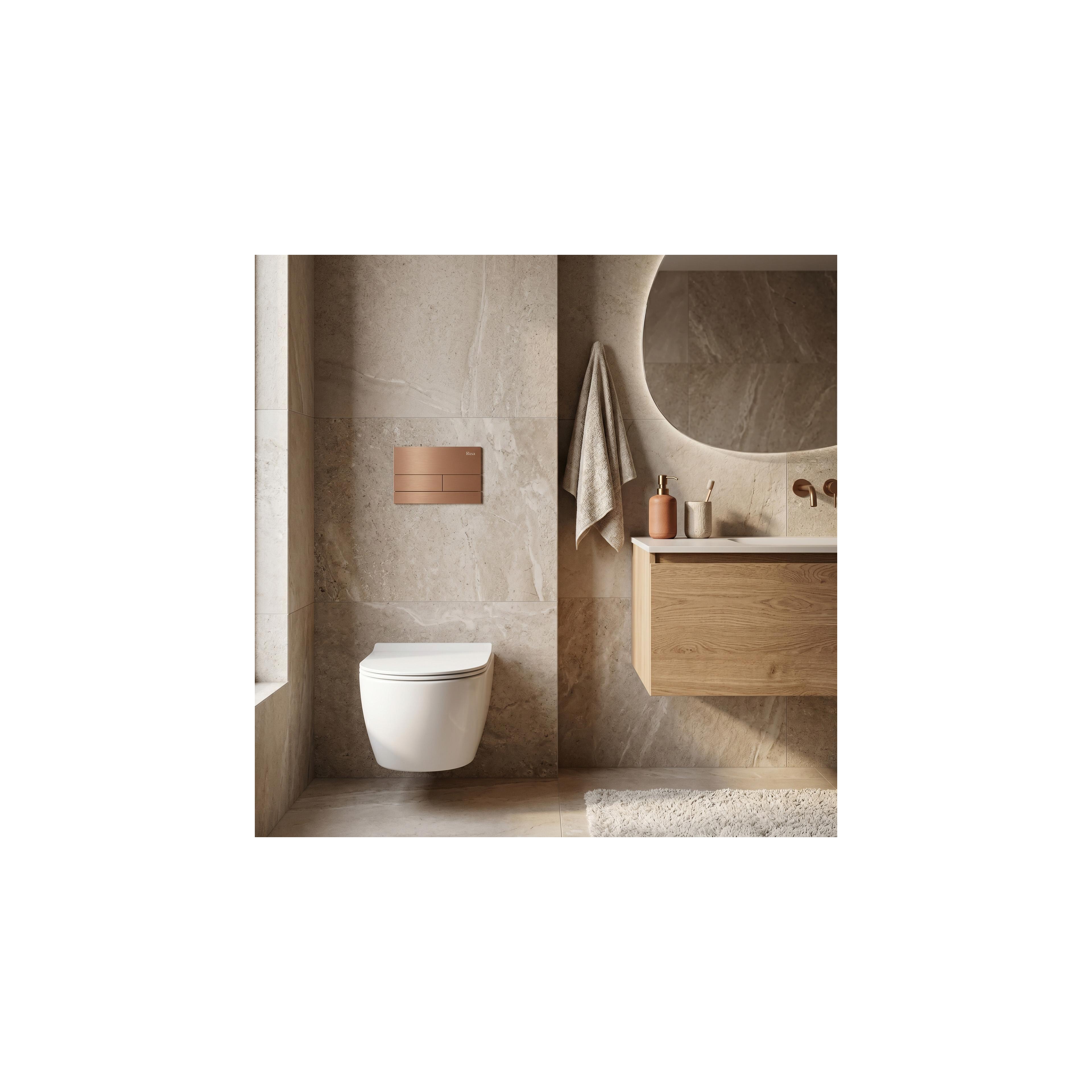 Montagerahmen Unterputz-Set Slim 024N für WC-Becken mit T-Taste Gebürstetes Kupfer