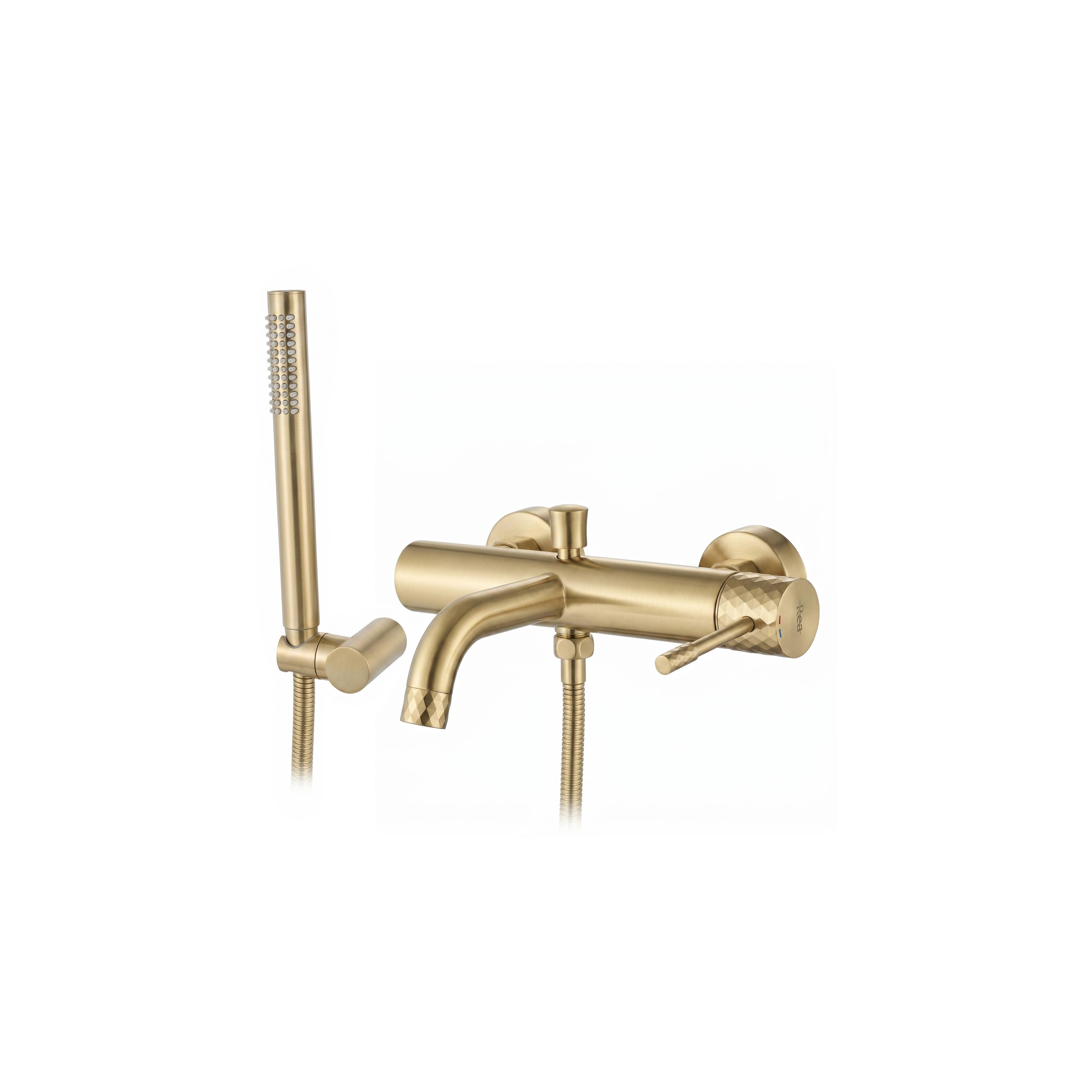 Badkarsblandare Rea Lungo Diamond Brush Gold