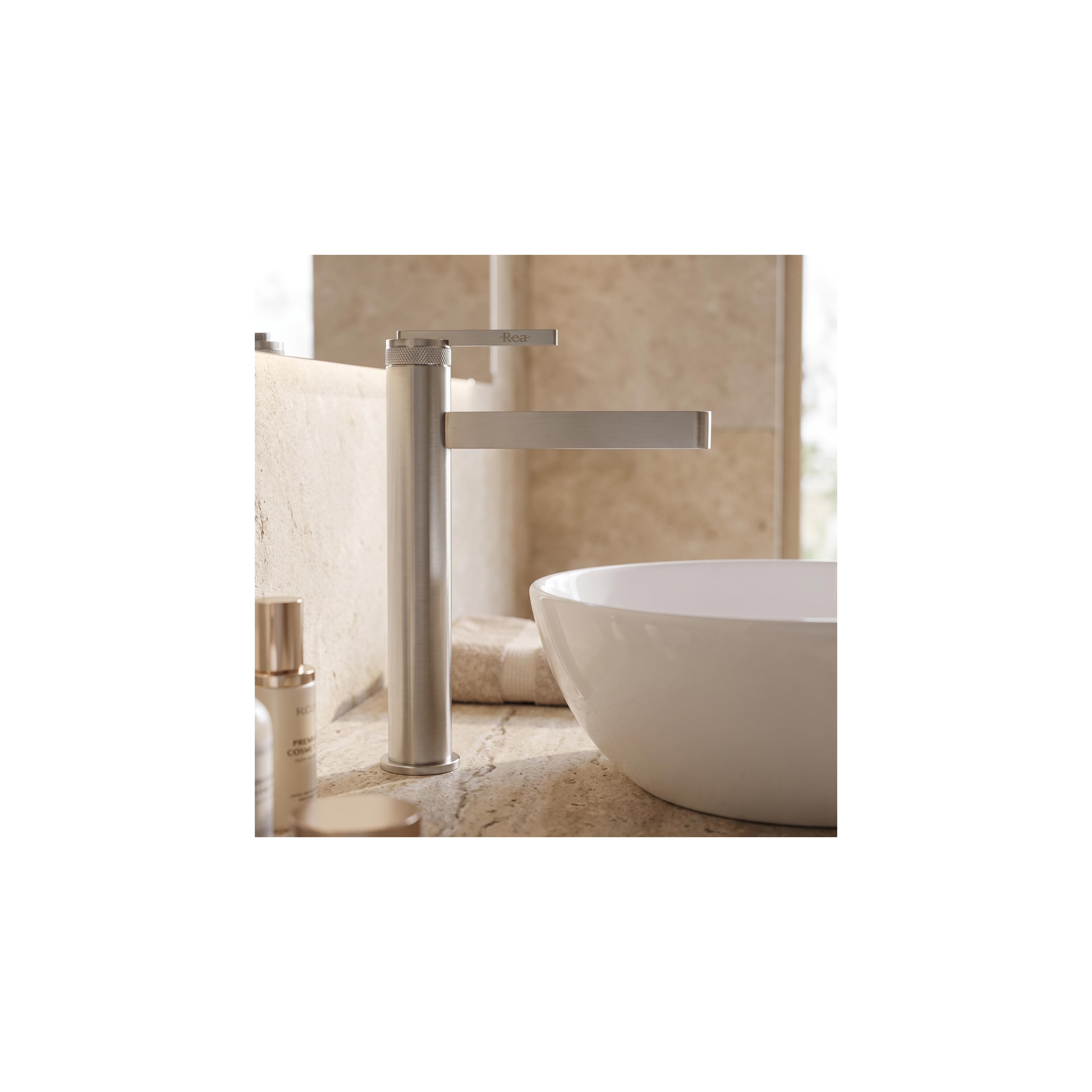 Bathroom faucet Rea Grace Brush Nickel High