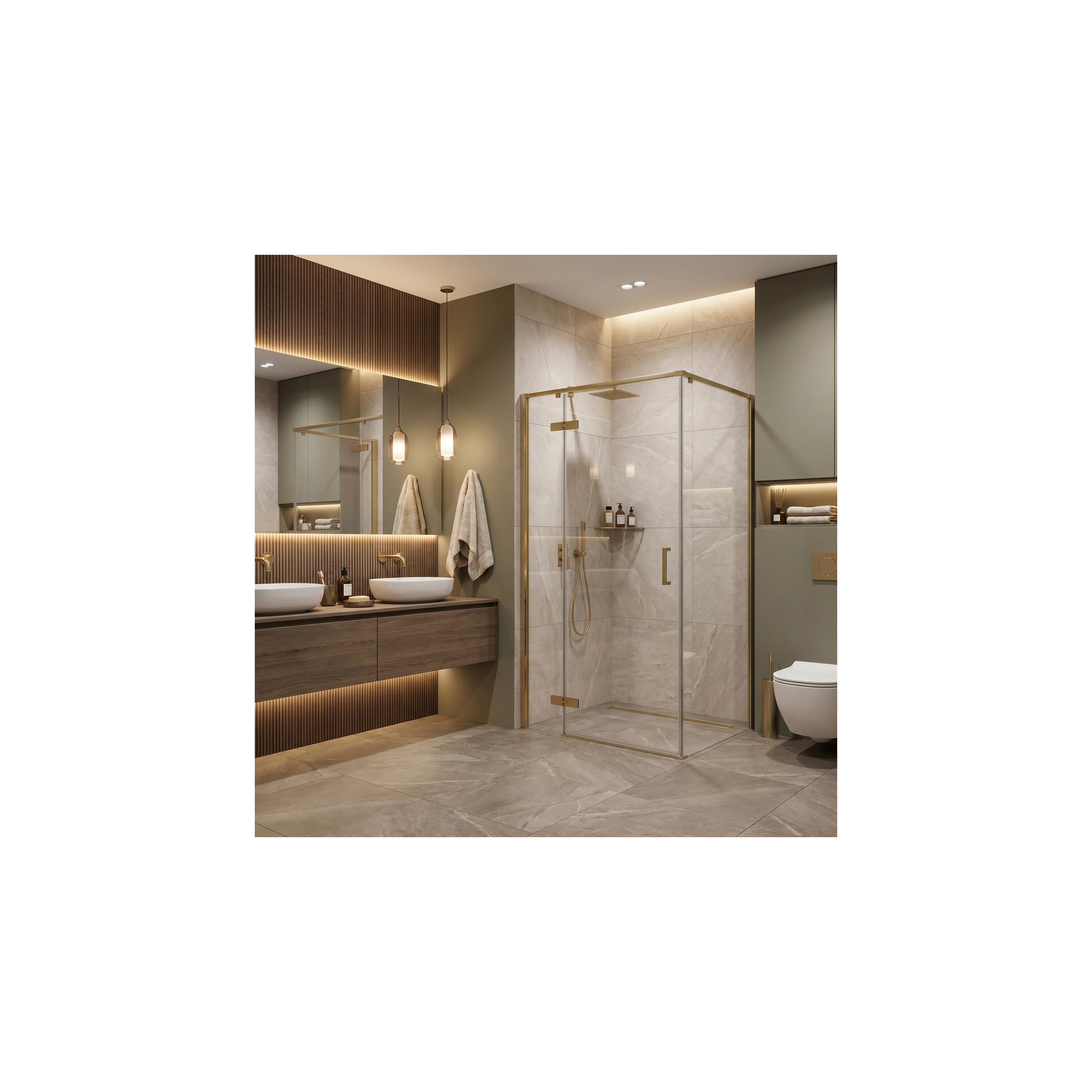 Duschkabine Rea Bruno 100x80 Brush Gold