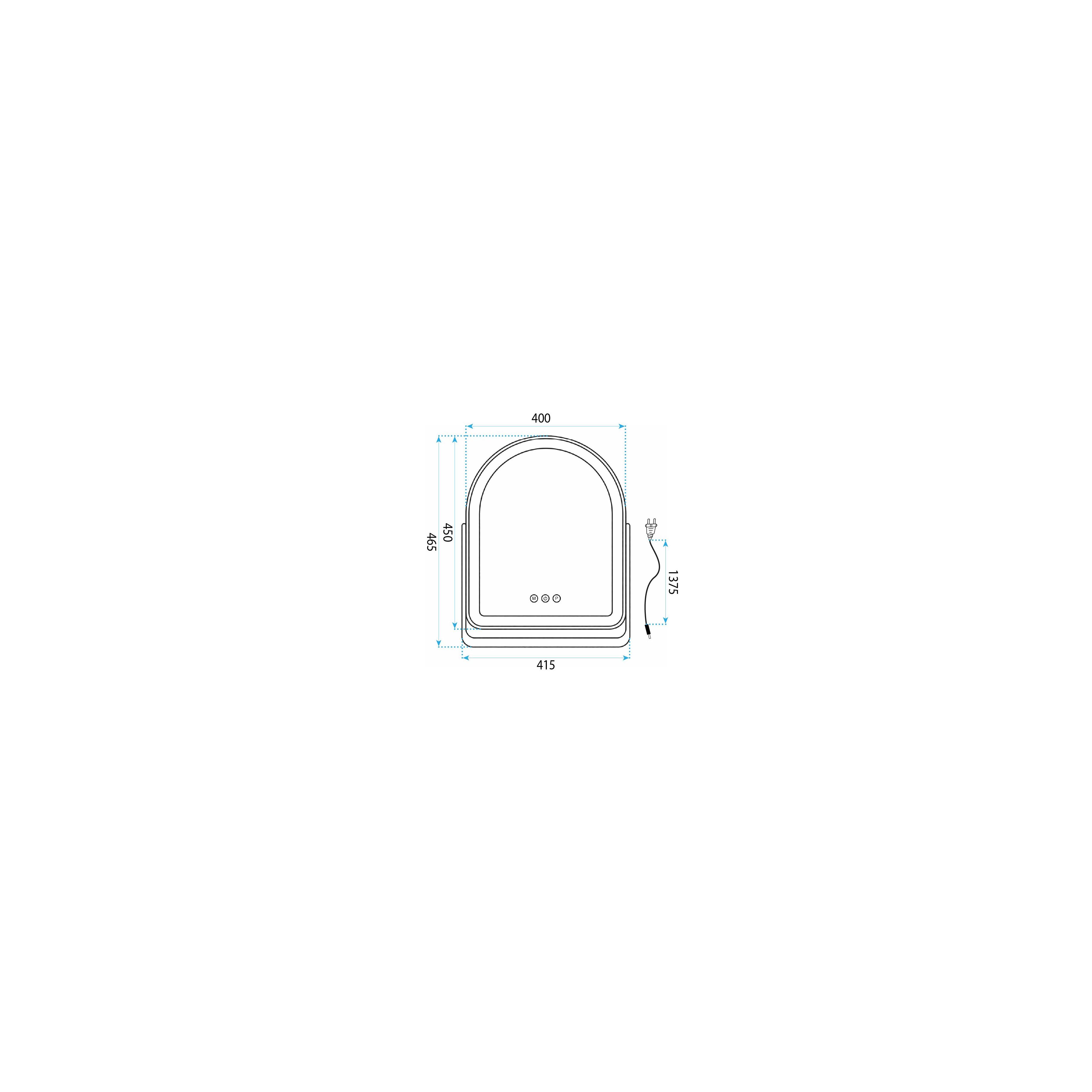 Spiegel LED GLAM L.Gold 40x45cm
