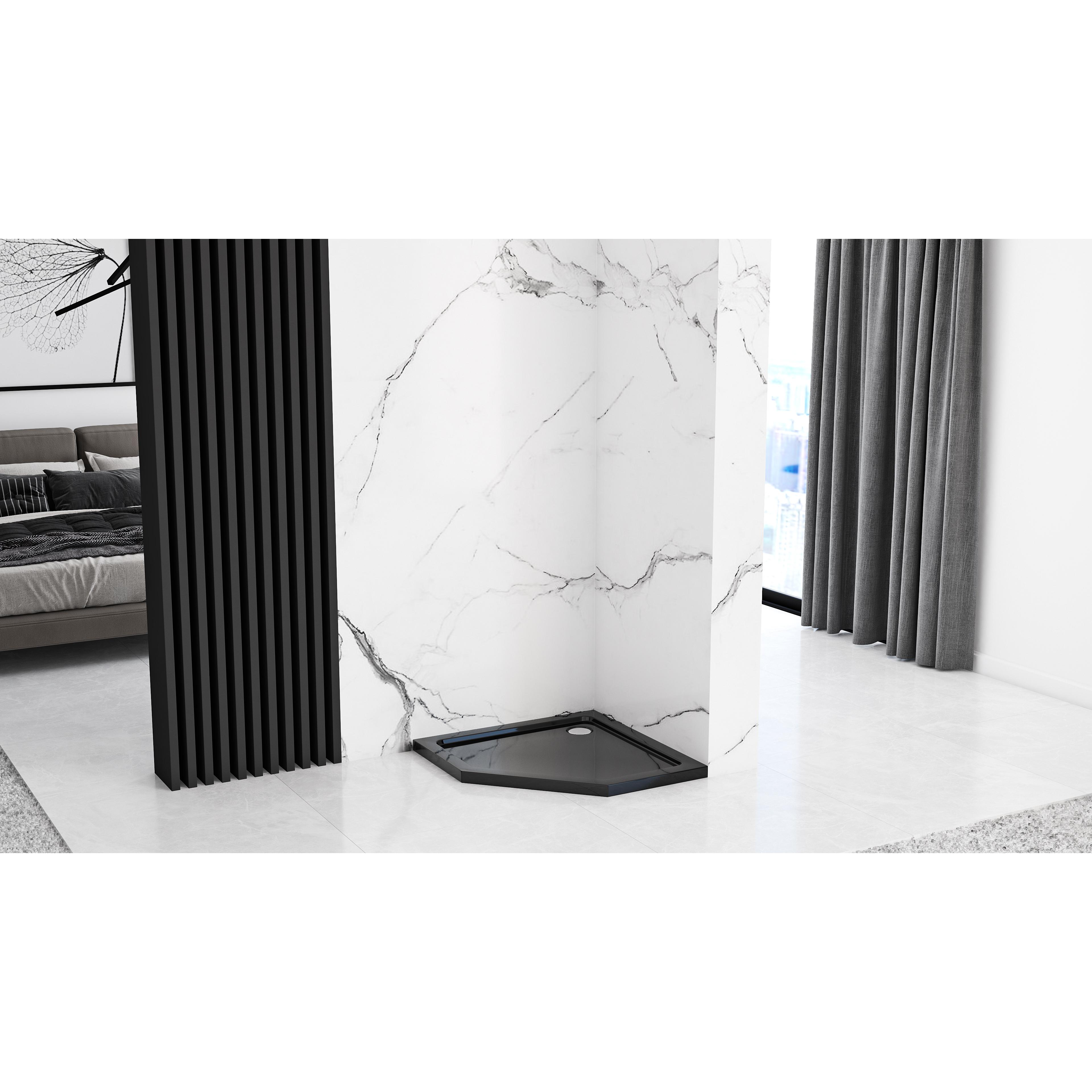 Καμπίνα ντους Rea DIAMOND 80x80 Black MAT