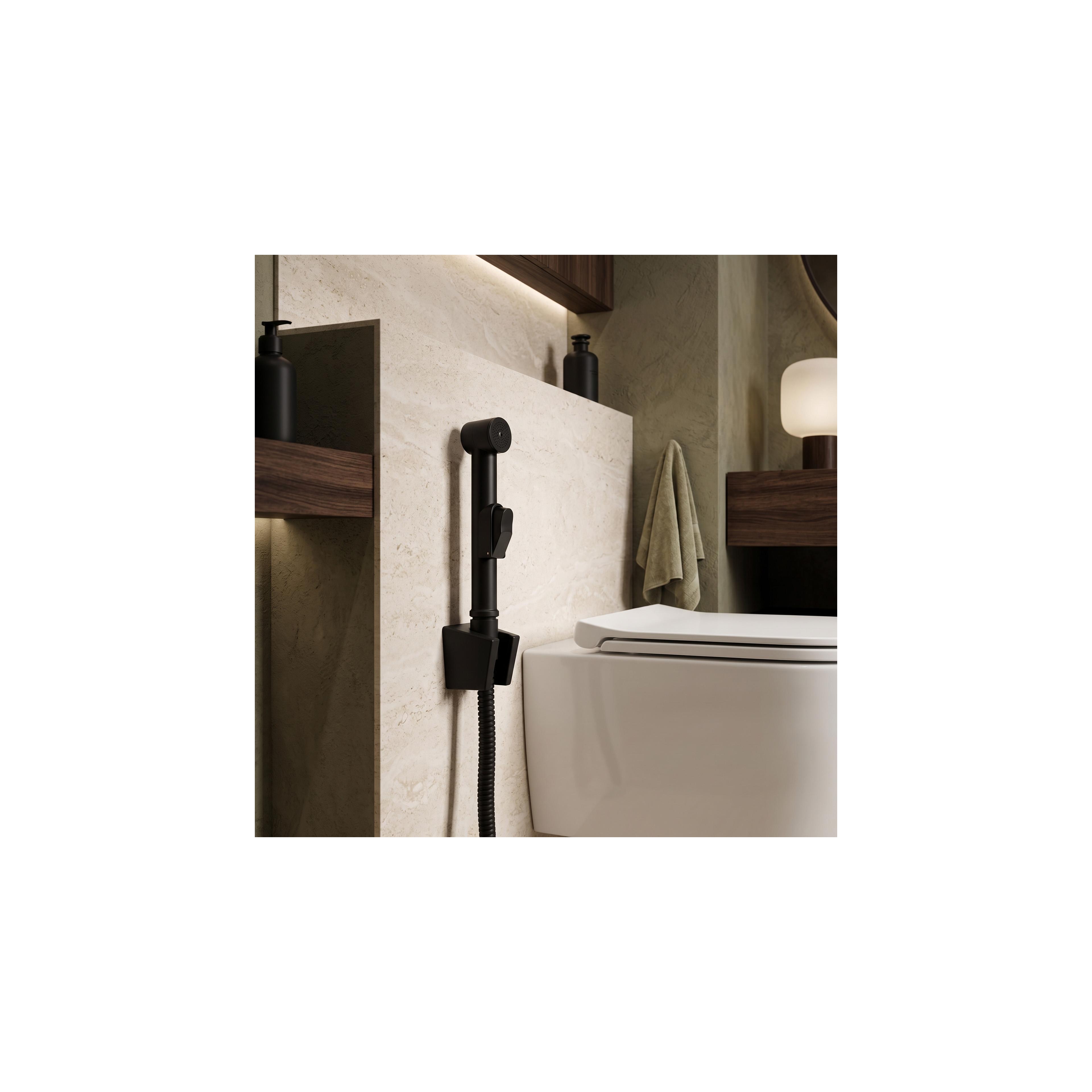 Waschtischarmatur mit Bidetta Rea Lungo Black