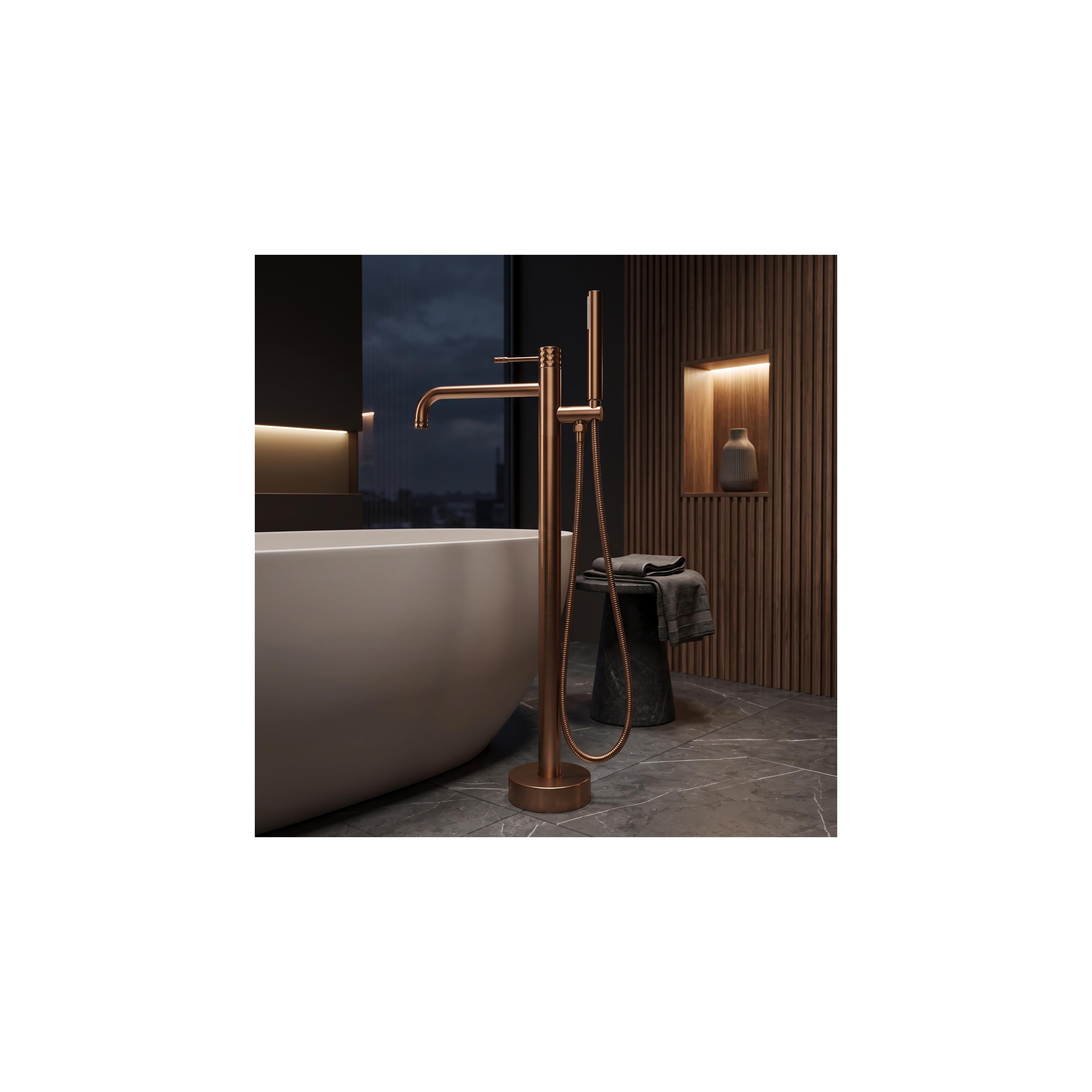 Free-standing faucet Rea Lungo Diamond Brush Copper