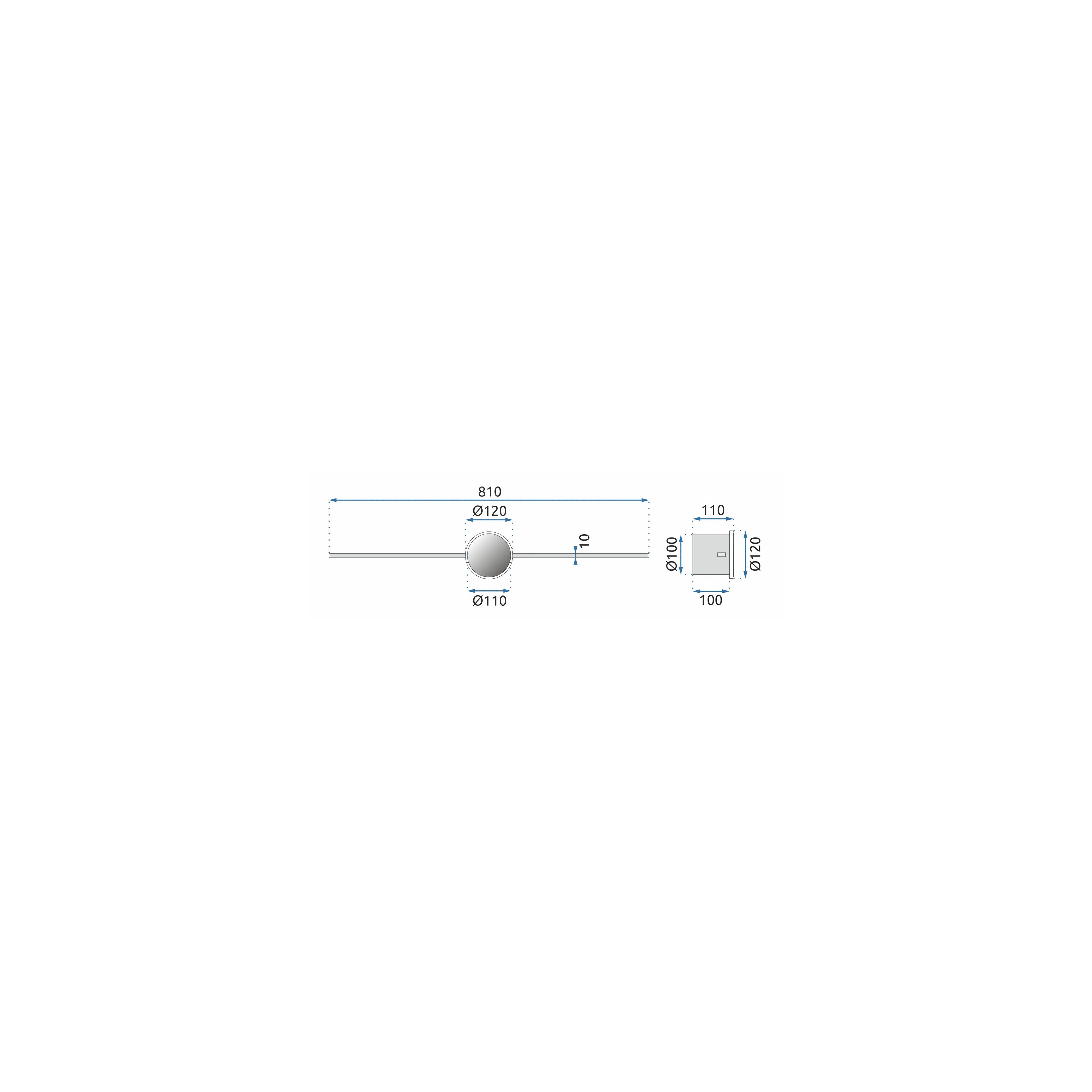 LED sieninis šviestuvas 80CM APP850-1W ROUND BLACK