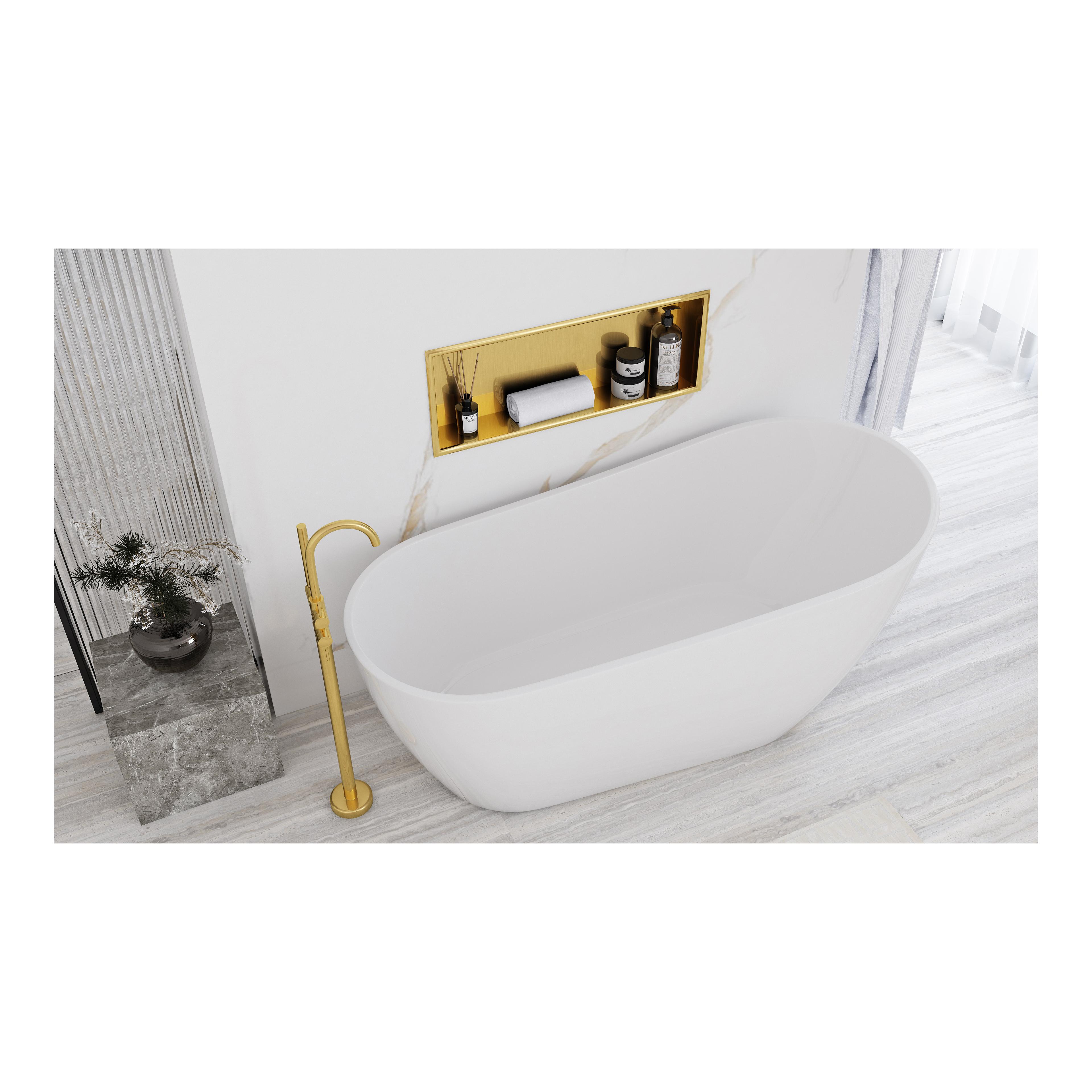 bathroom shelf 30x60 gold brush