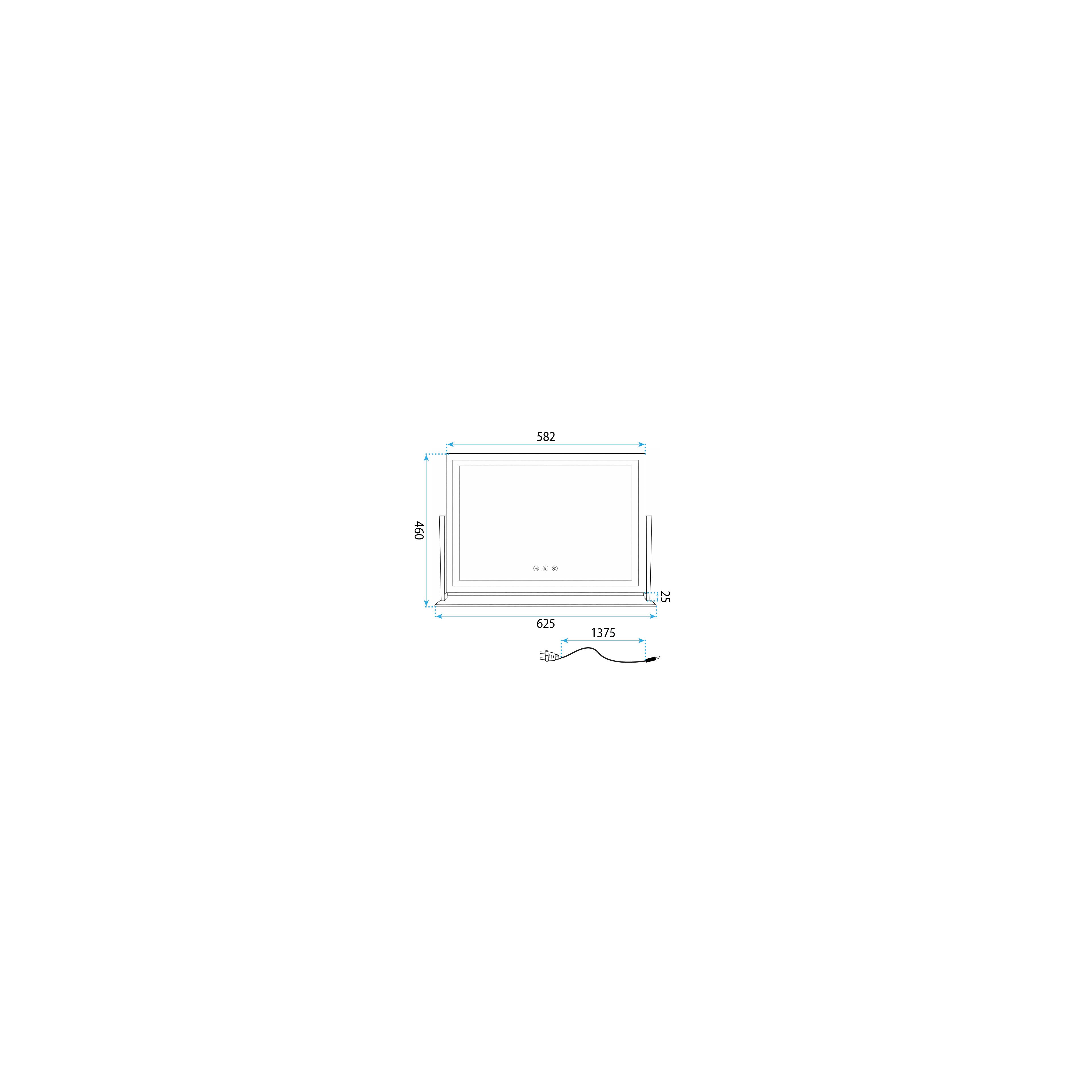 Spiegel LED STUDIO White 58x45