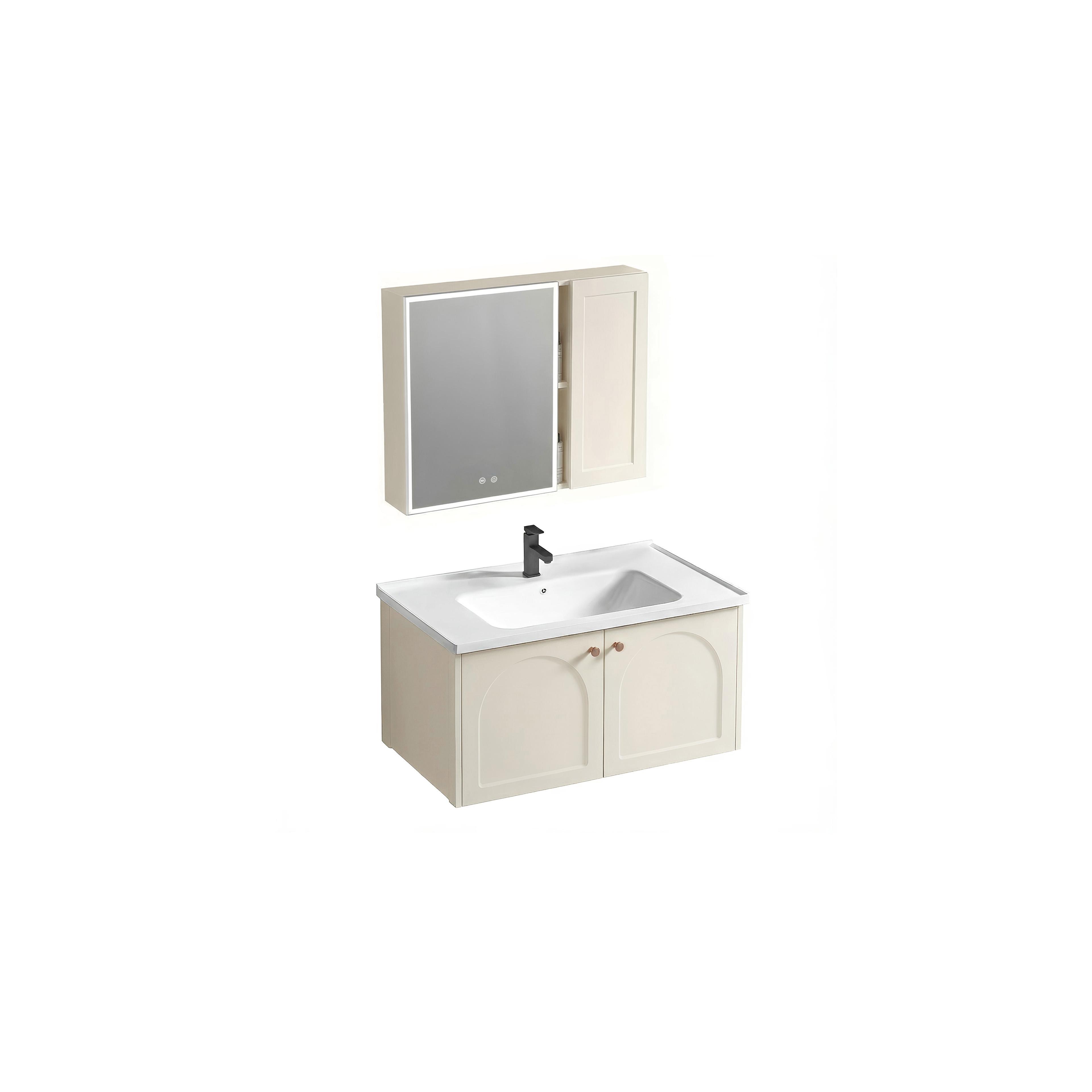 Комплект мебели за баня с мивка Denver 80cm Creme