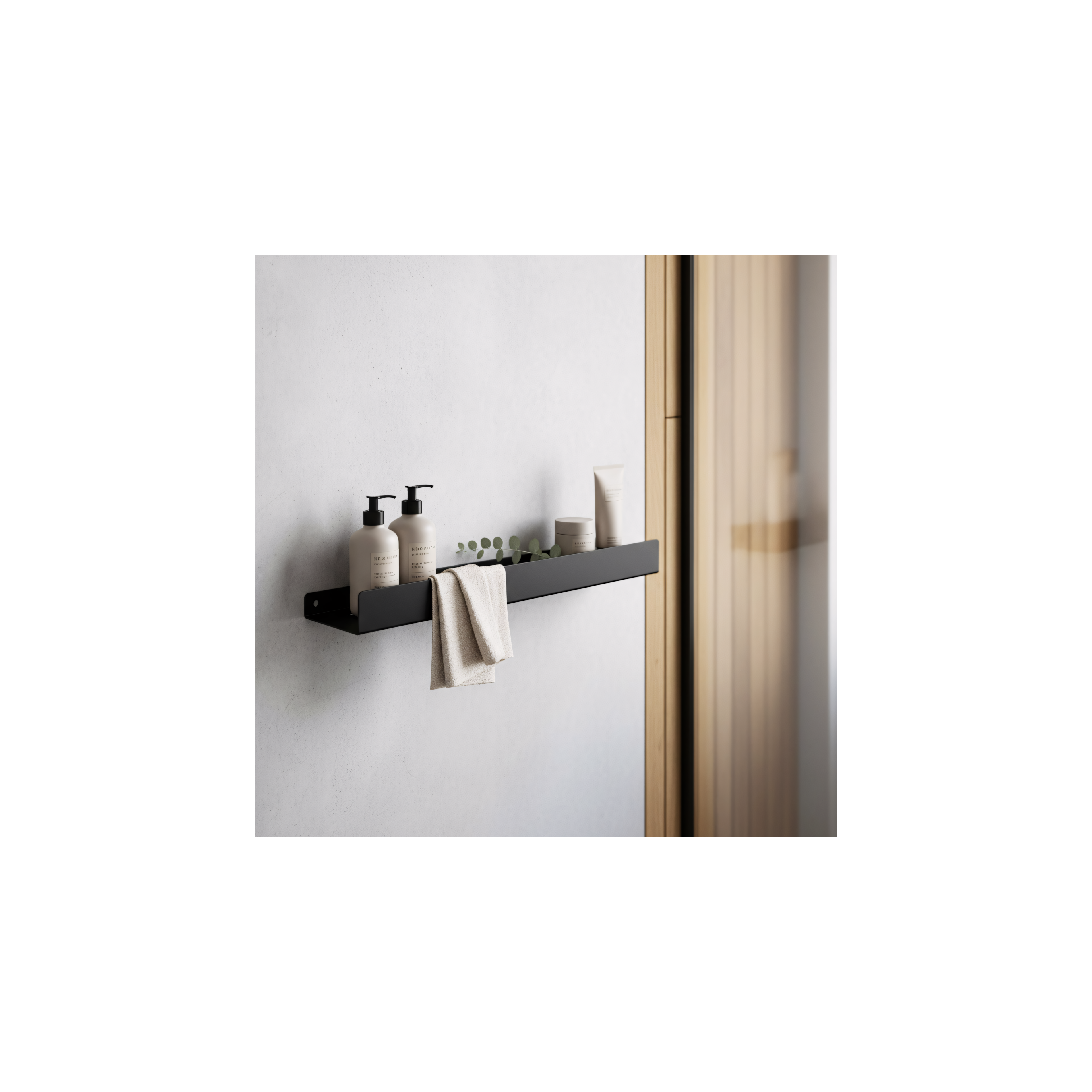 Bathroom shelf SF04 60cm black matt