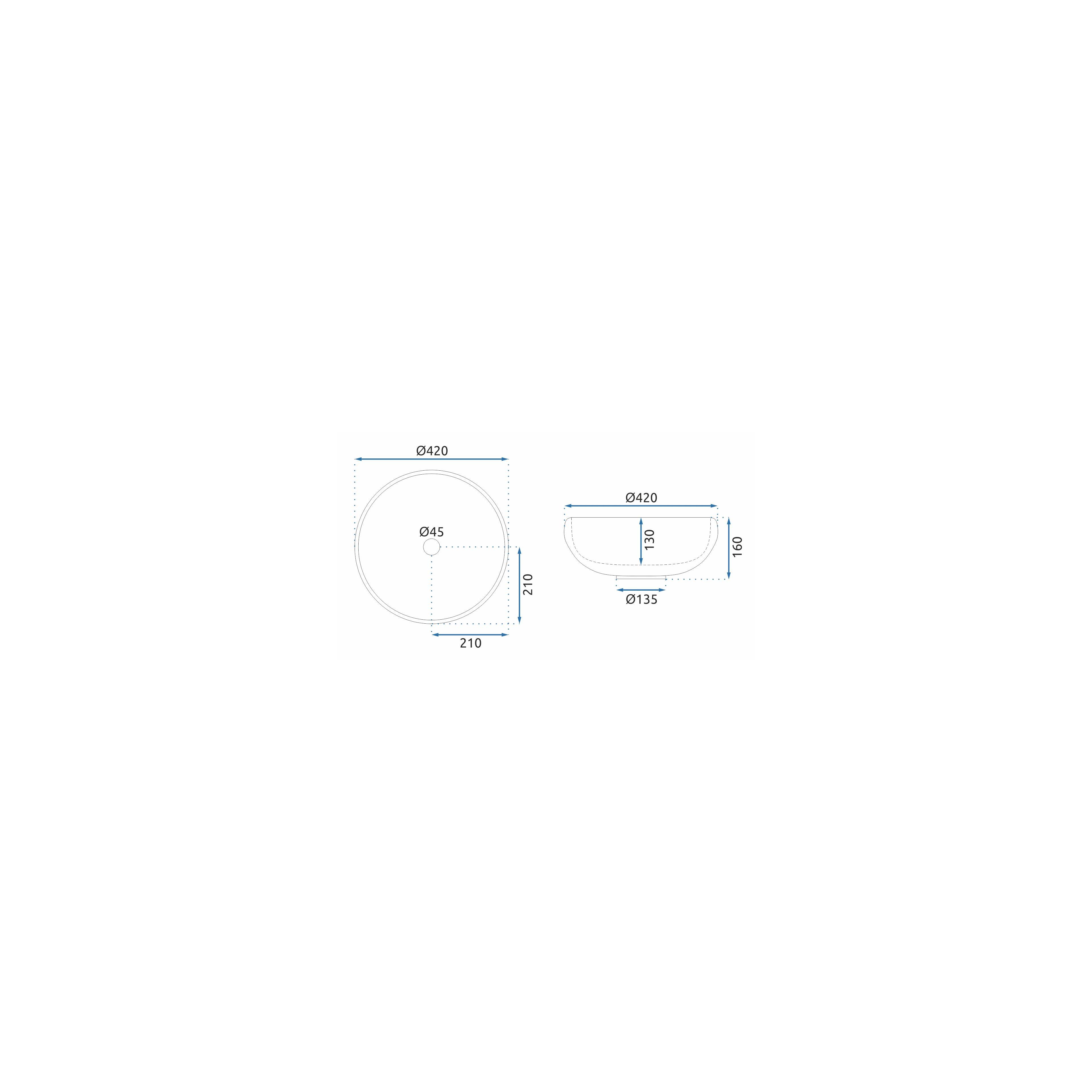 Countertop Basin REA ICE BLACK