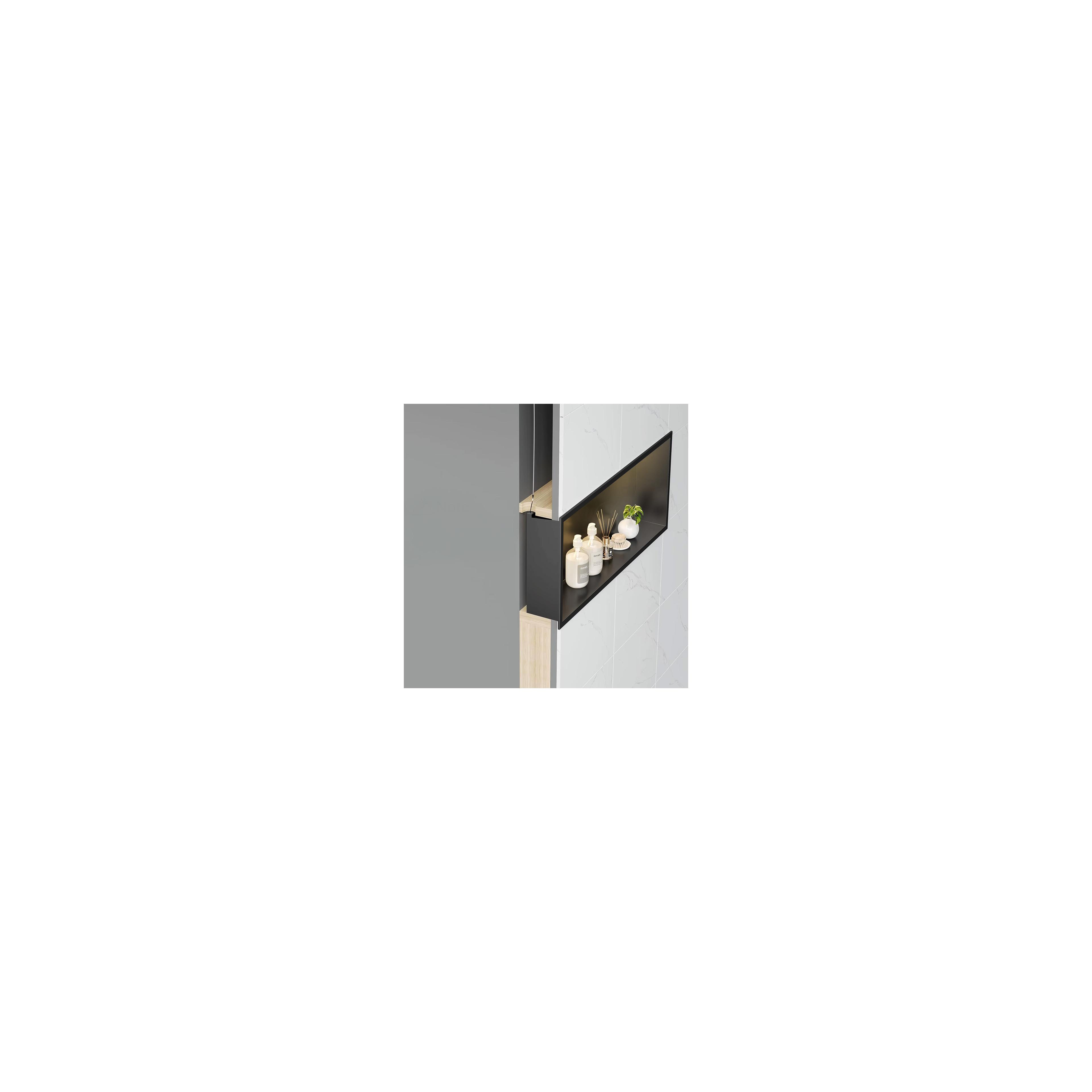 WANDEINBAU-BADEZIMMERREGAL LED 30x60 black