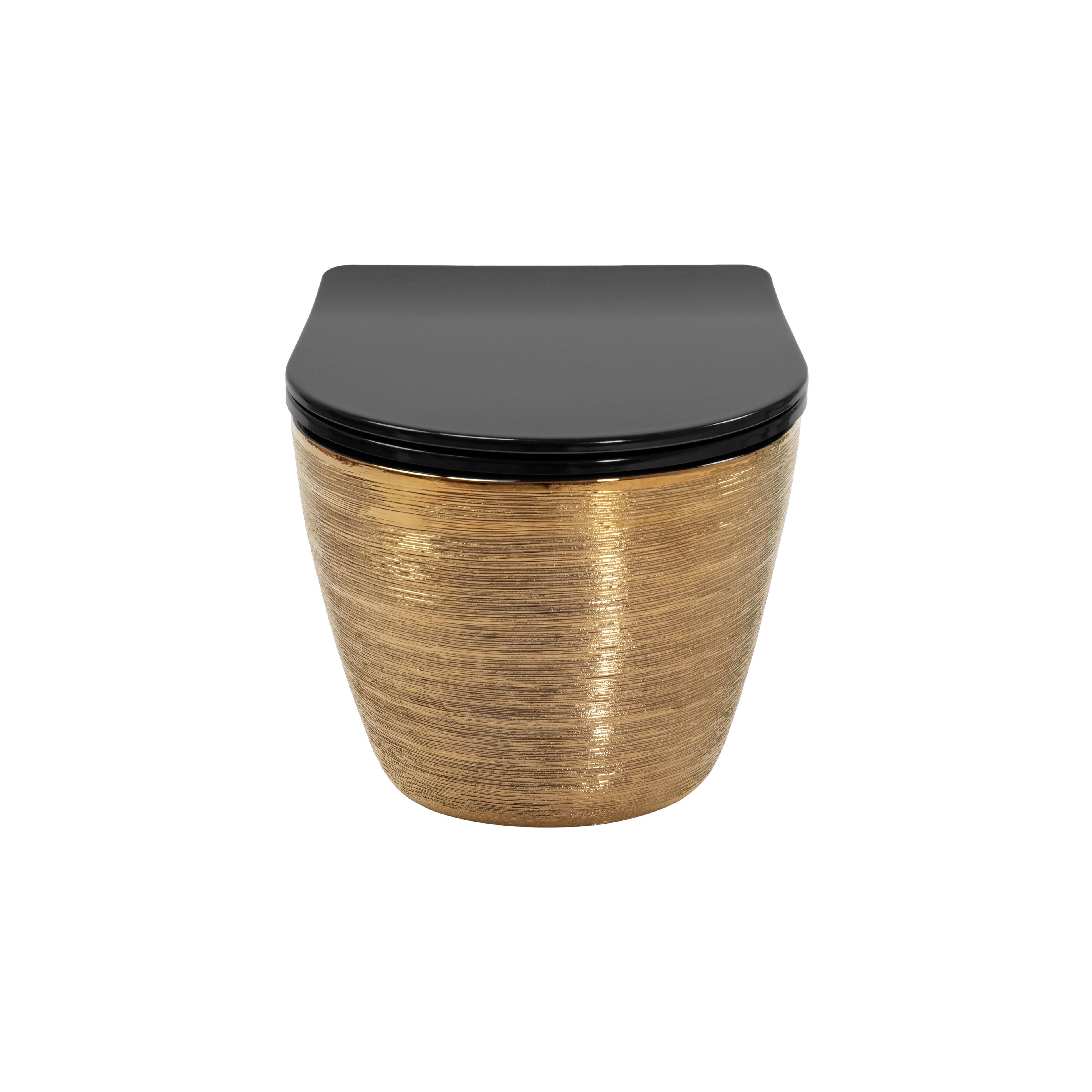 Toilet bowl Rea Carlo Mini Tornado Black Brush Gold
