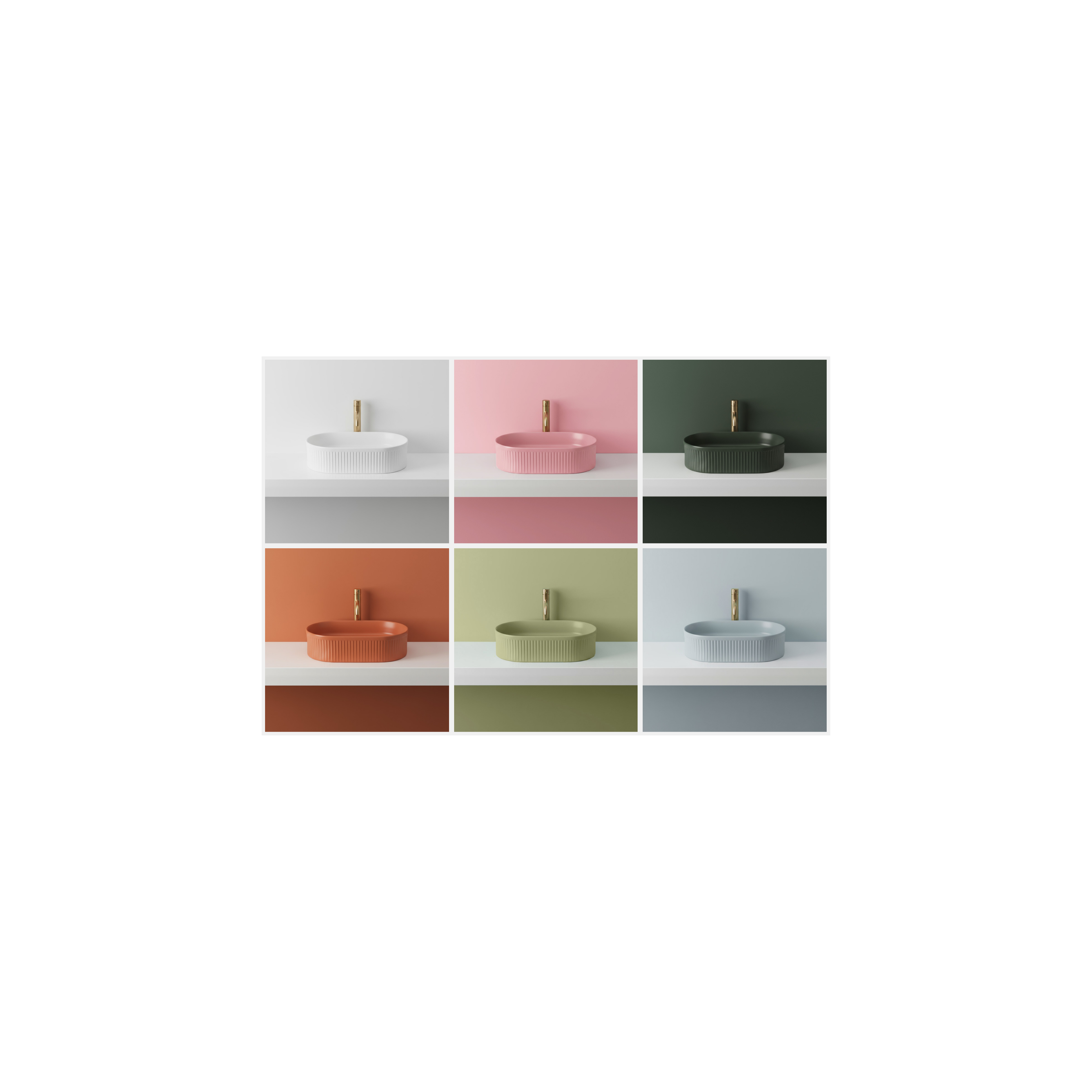 Countertop washbasin Rea Vanda Baby Blue Matt