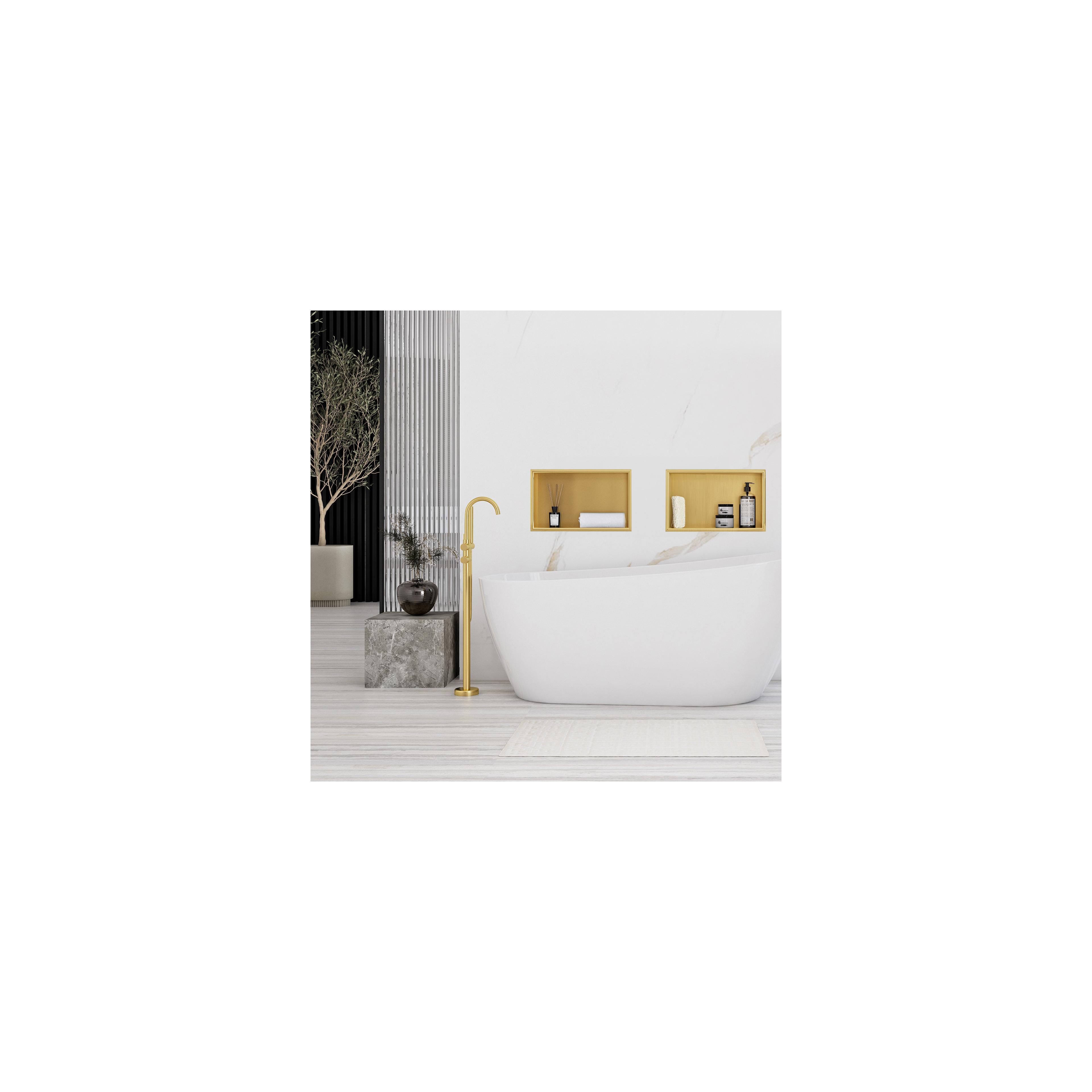bathroom shelf 30x45 gold brush