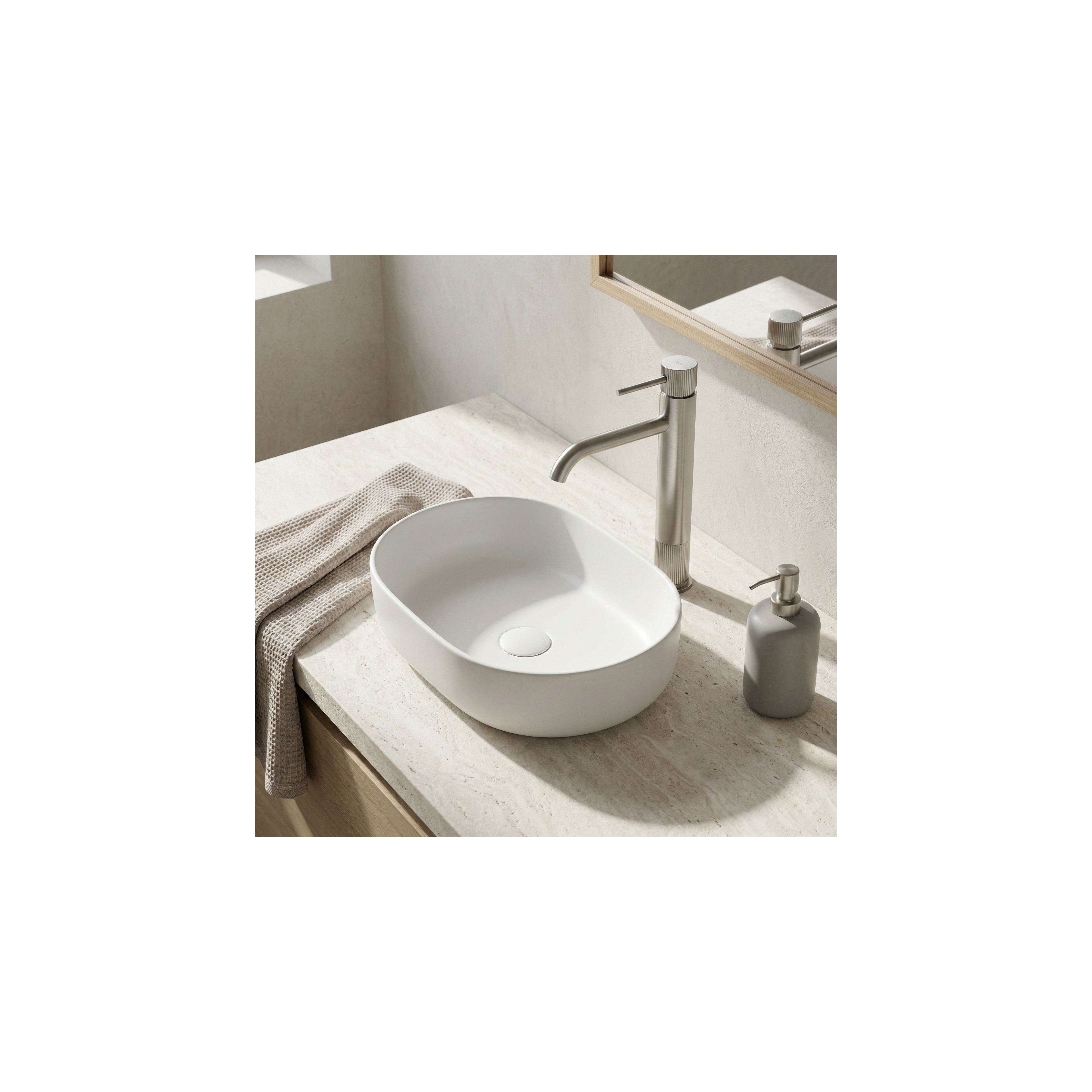Waschbeckenarmatur Rea Lungo Stripe Brush Nickel
