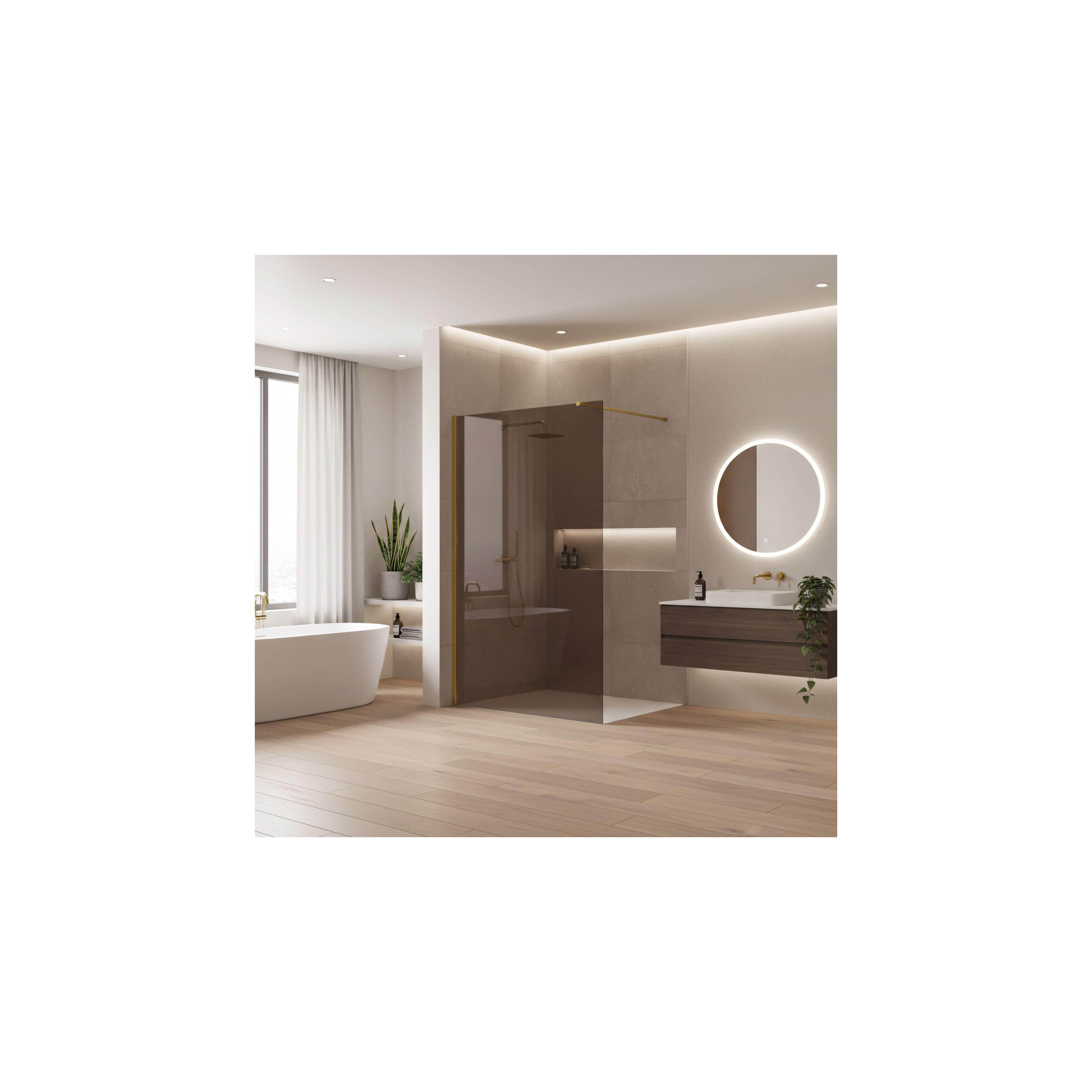 Duschwand Rea Flexi Brown / Gold 100
