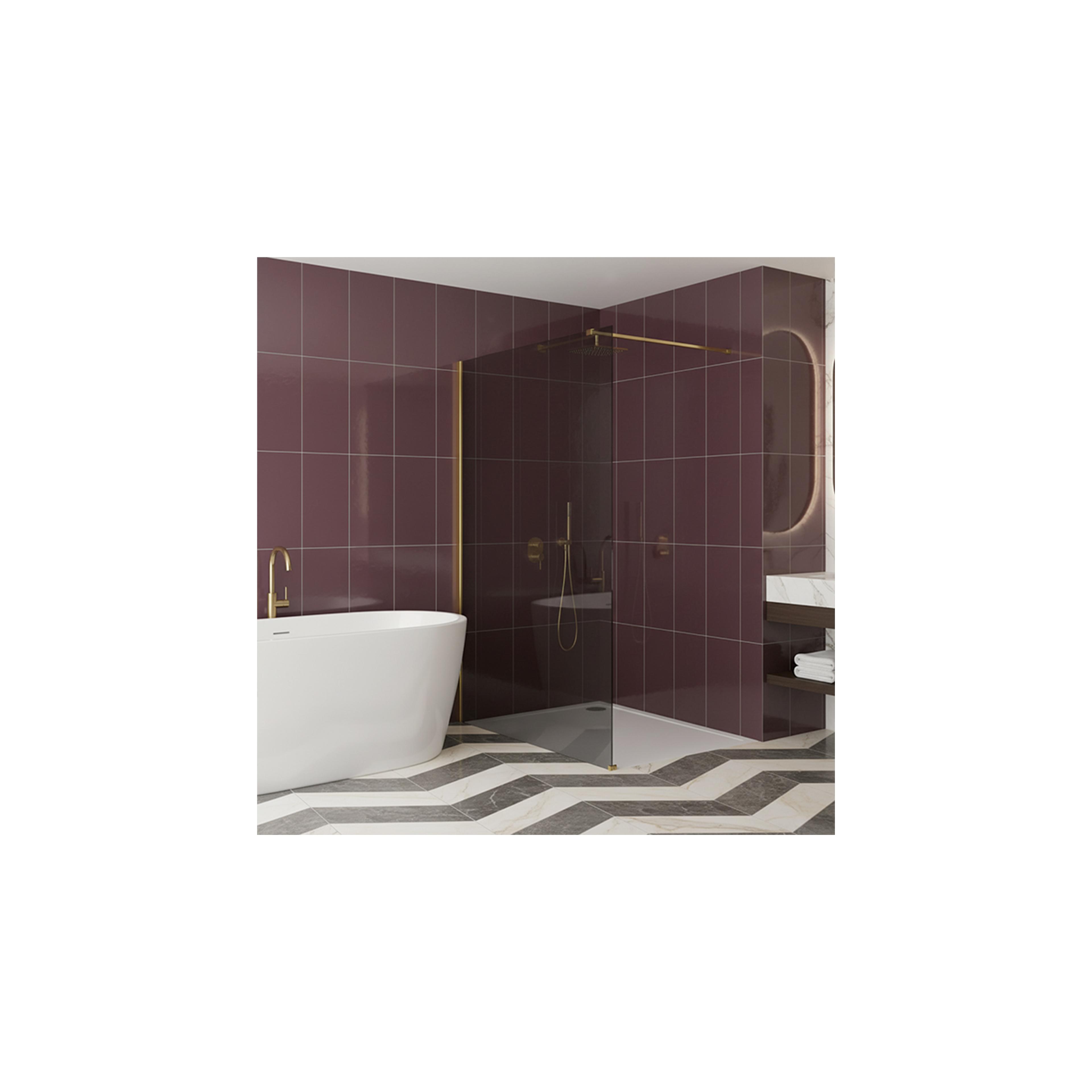 Duschwand Rea Flexi Grey / Gold 130