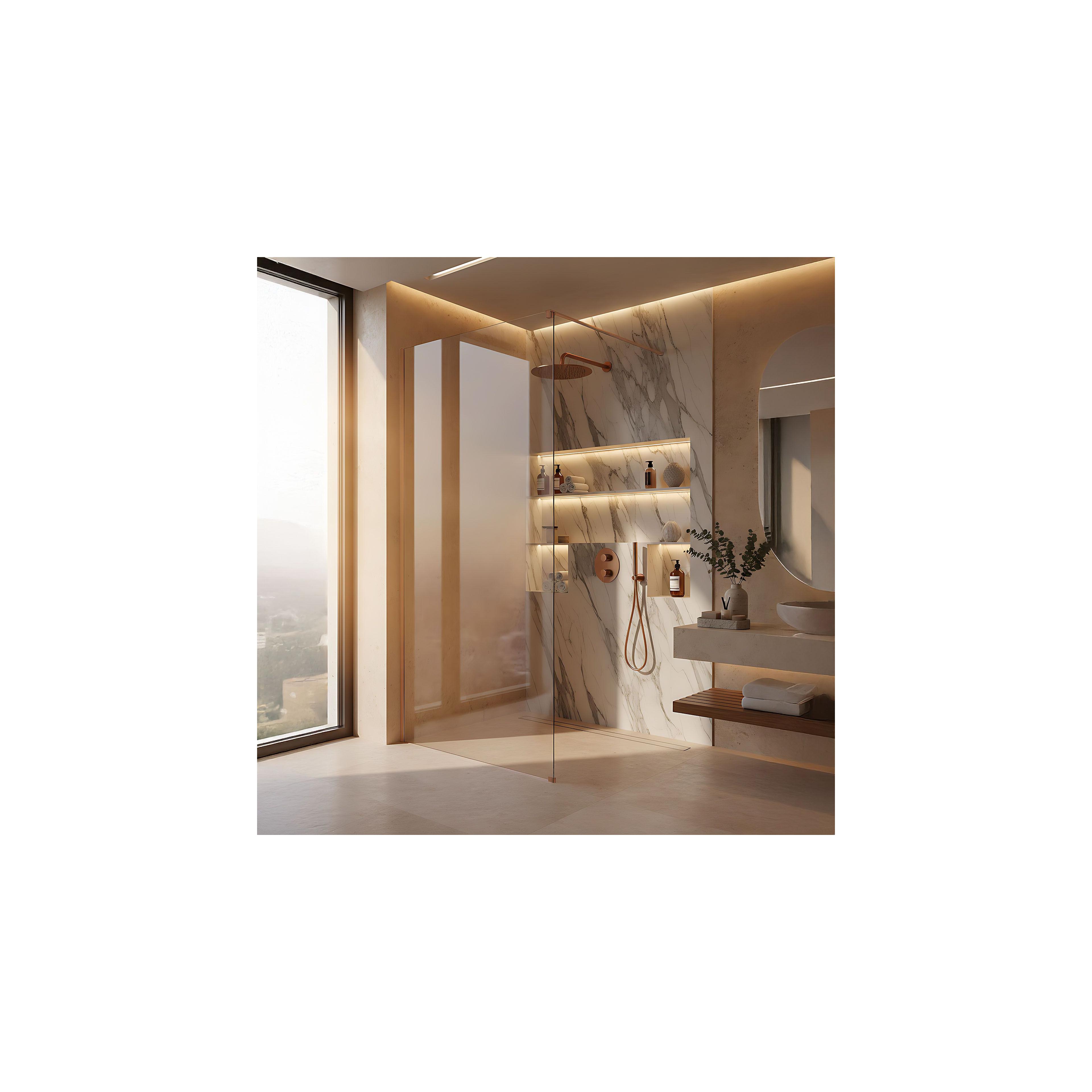 Duschwand Rea Flexi Transparent / Brush Copper 70