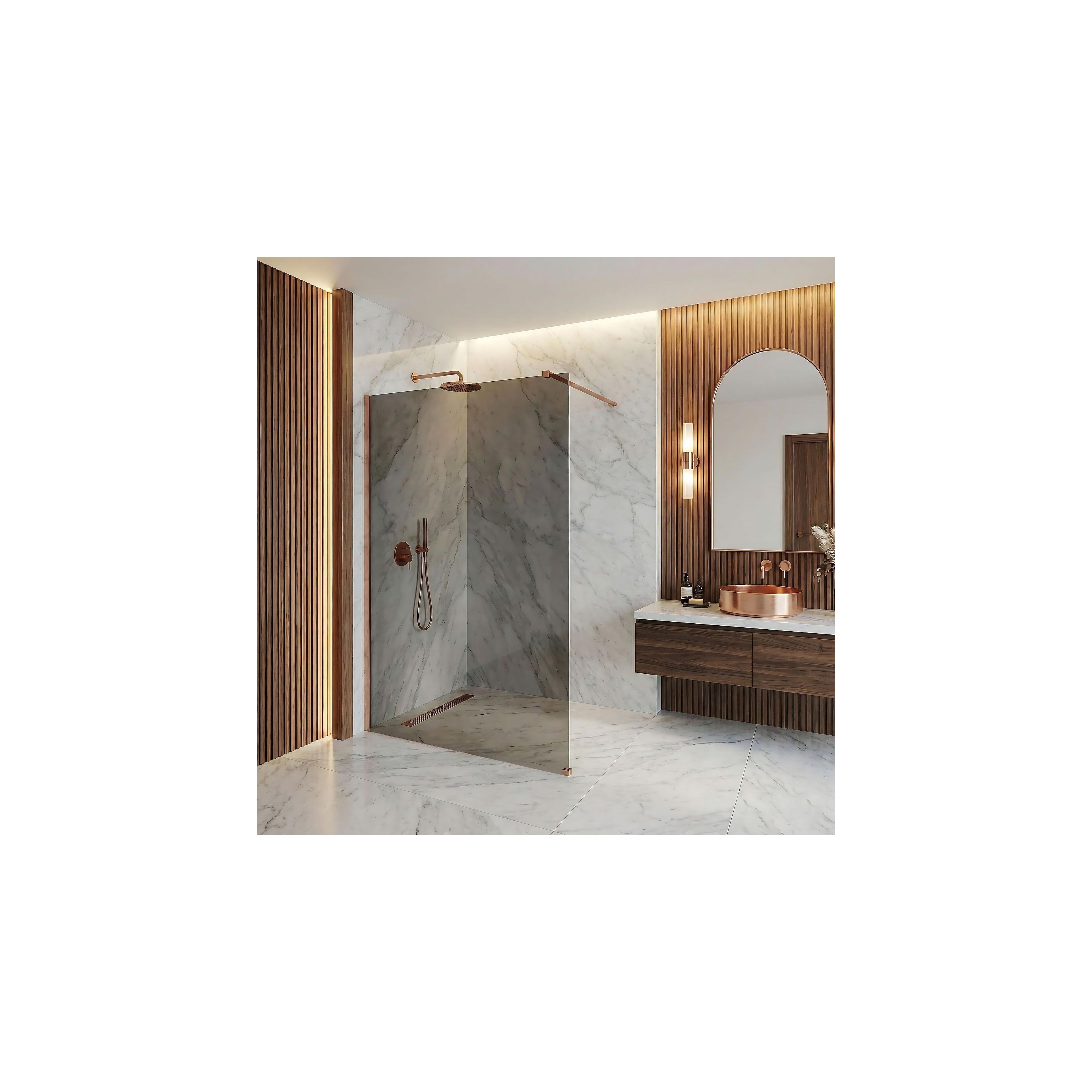 Duschwand Rea Flexi Grey / Brush Copper 130