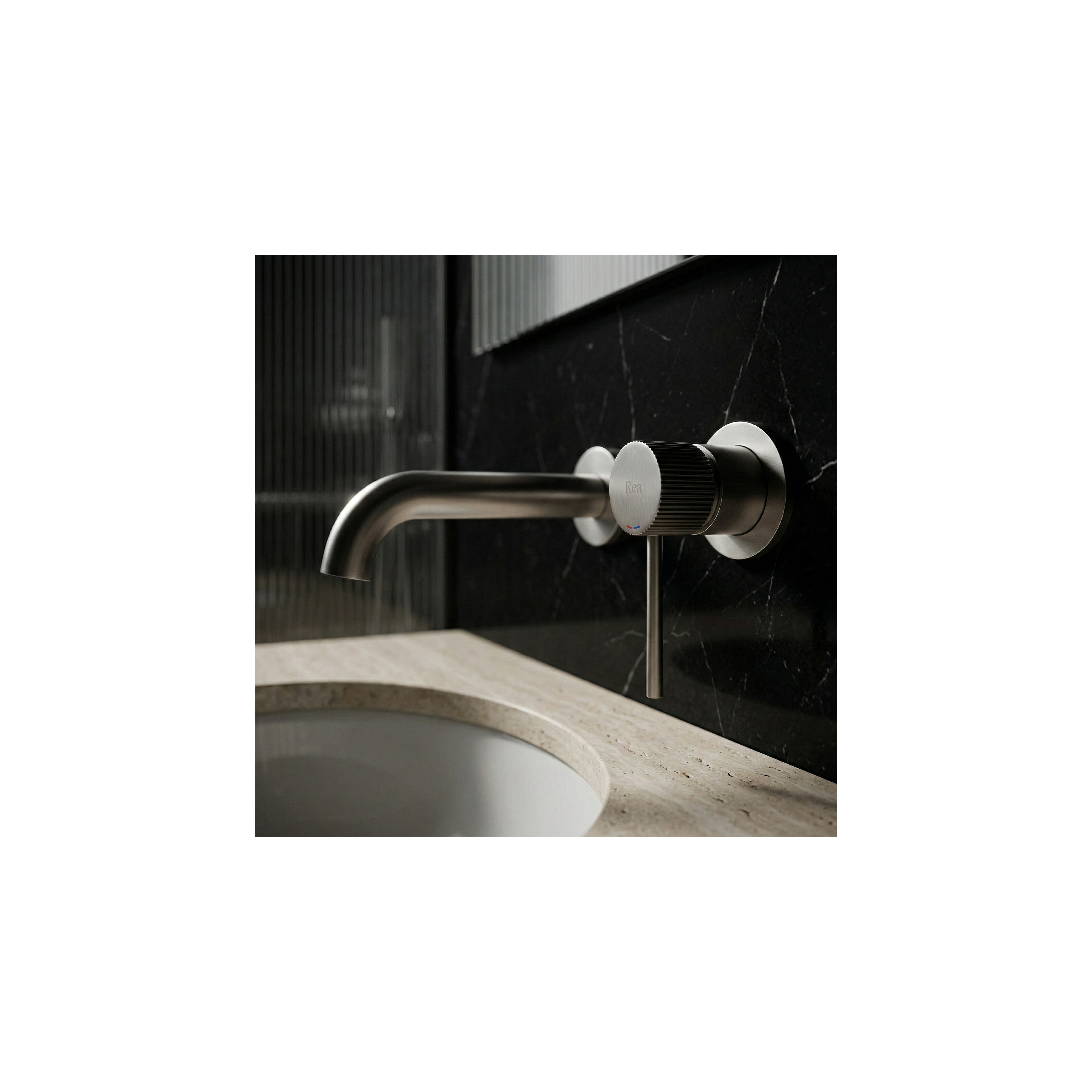 Inbouw wastafelkraan Rea Lungo Stripe Brush Nickel