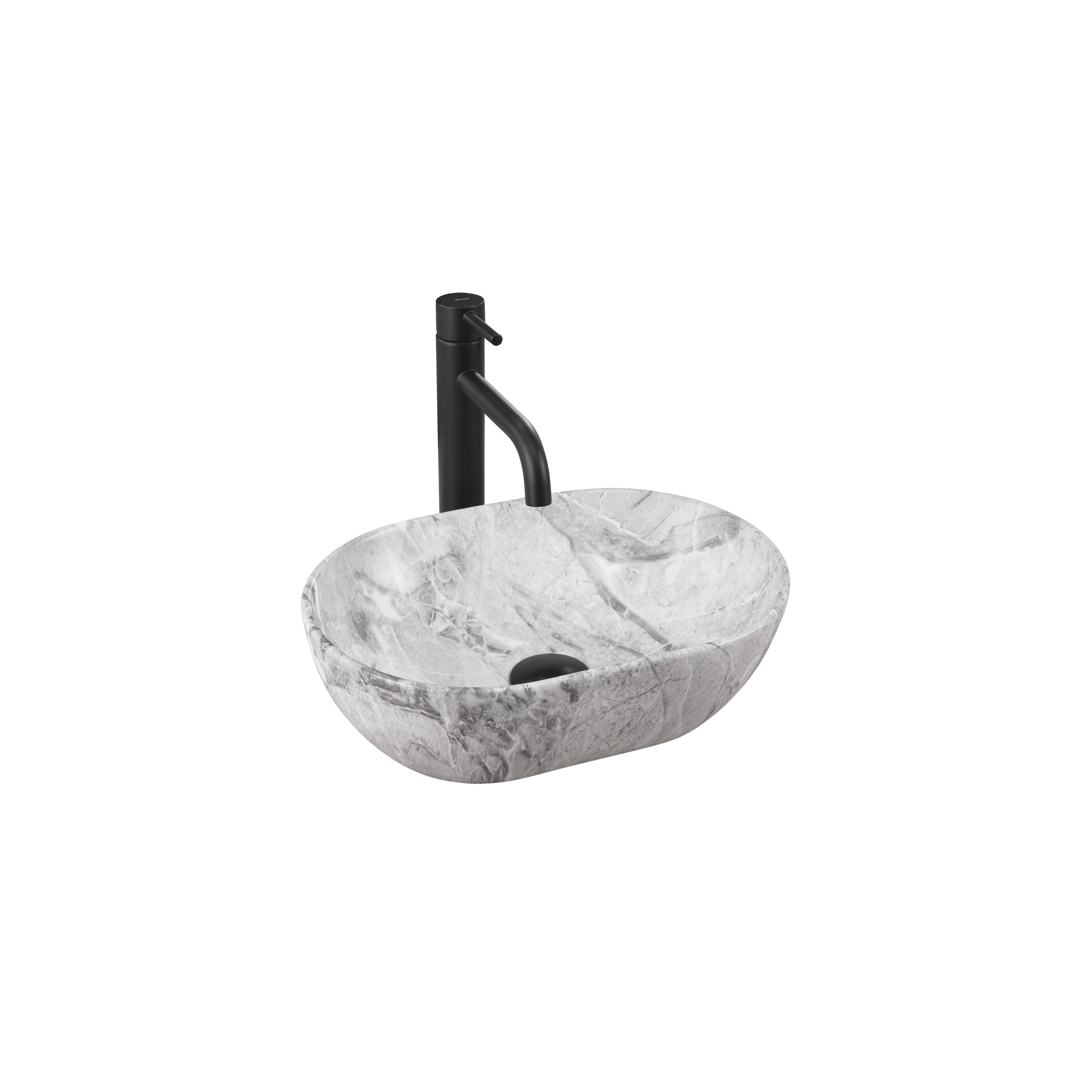 Νιπτήρας  Rea AMELIA MINI STONE MATT 38 x 26 x 12 εκ