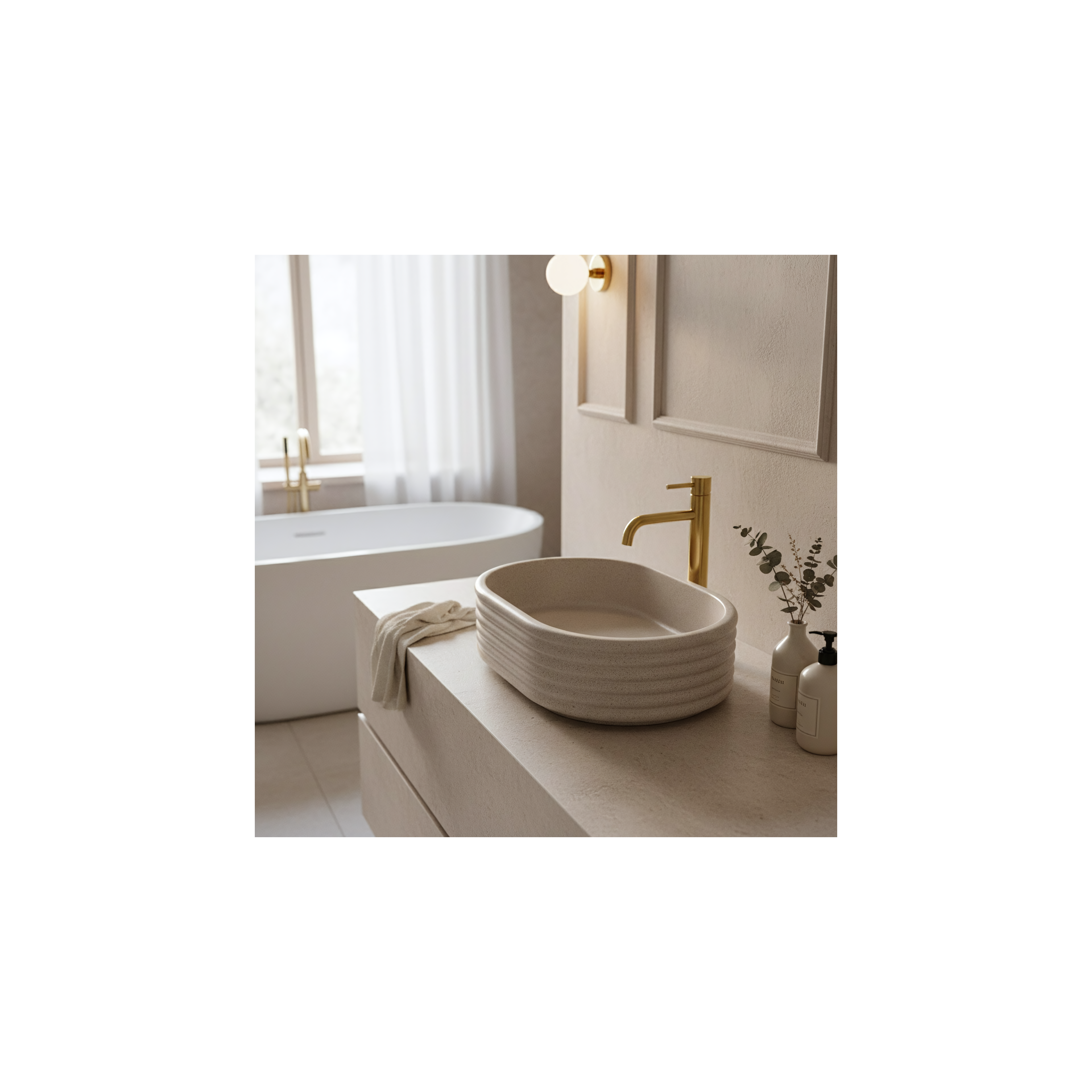 Aufsatzwaschbecken Rea Nicoletta Beige