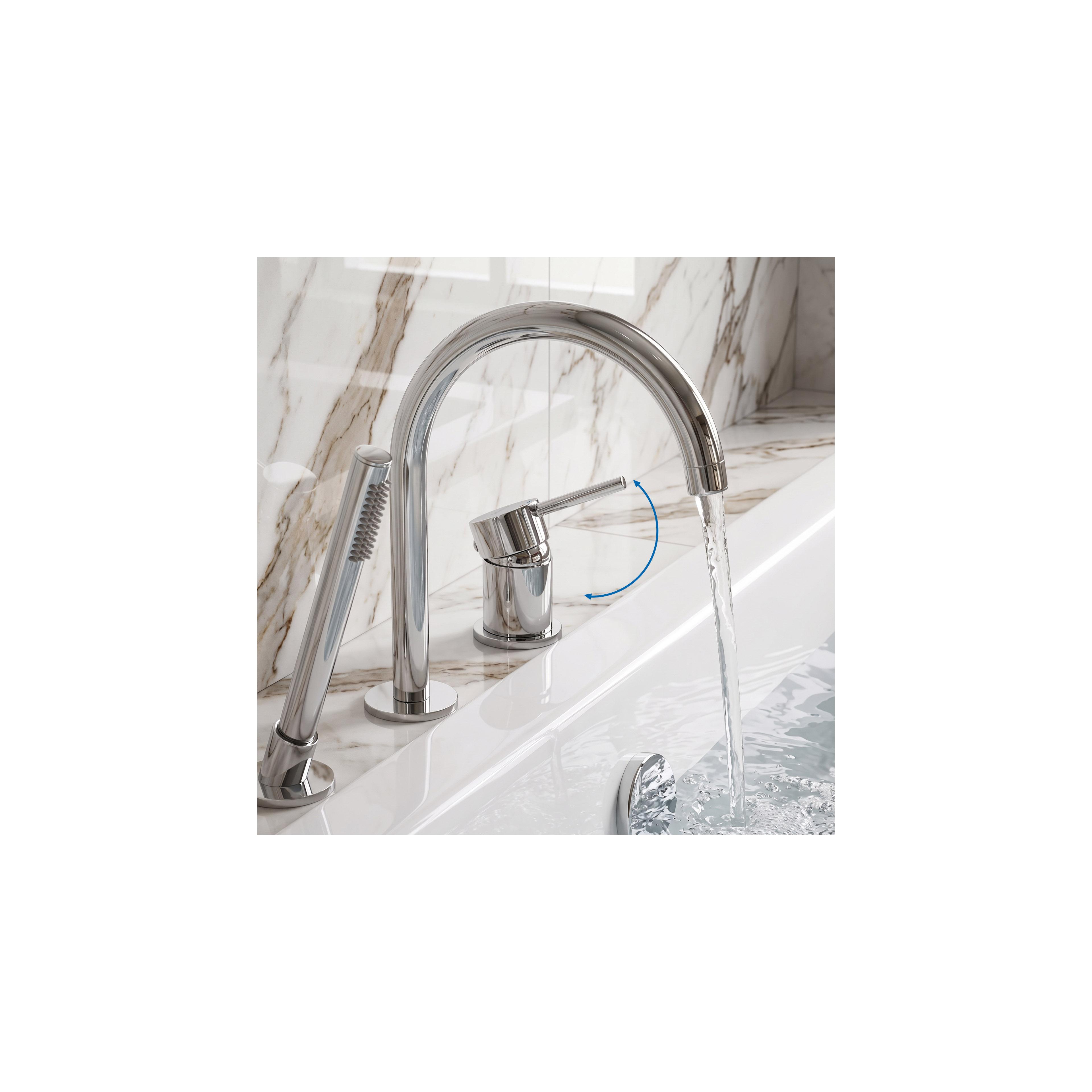 3-Hole Bathtub Faucet Rea Lungo Chrome