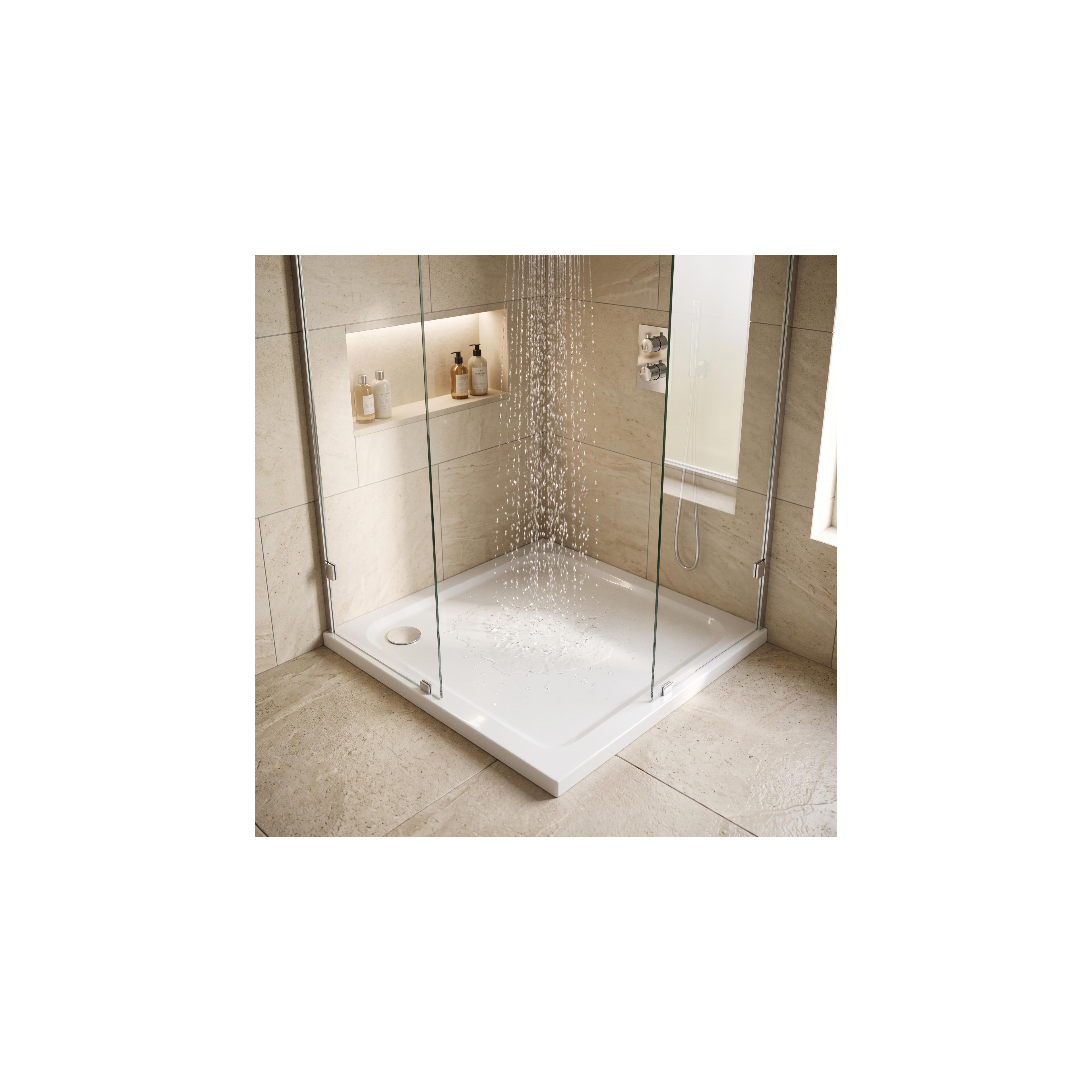 Akrylbricka för dusch Rea Belmond vit 80x80 Chrome