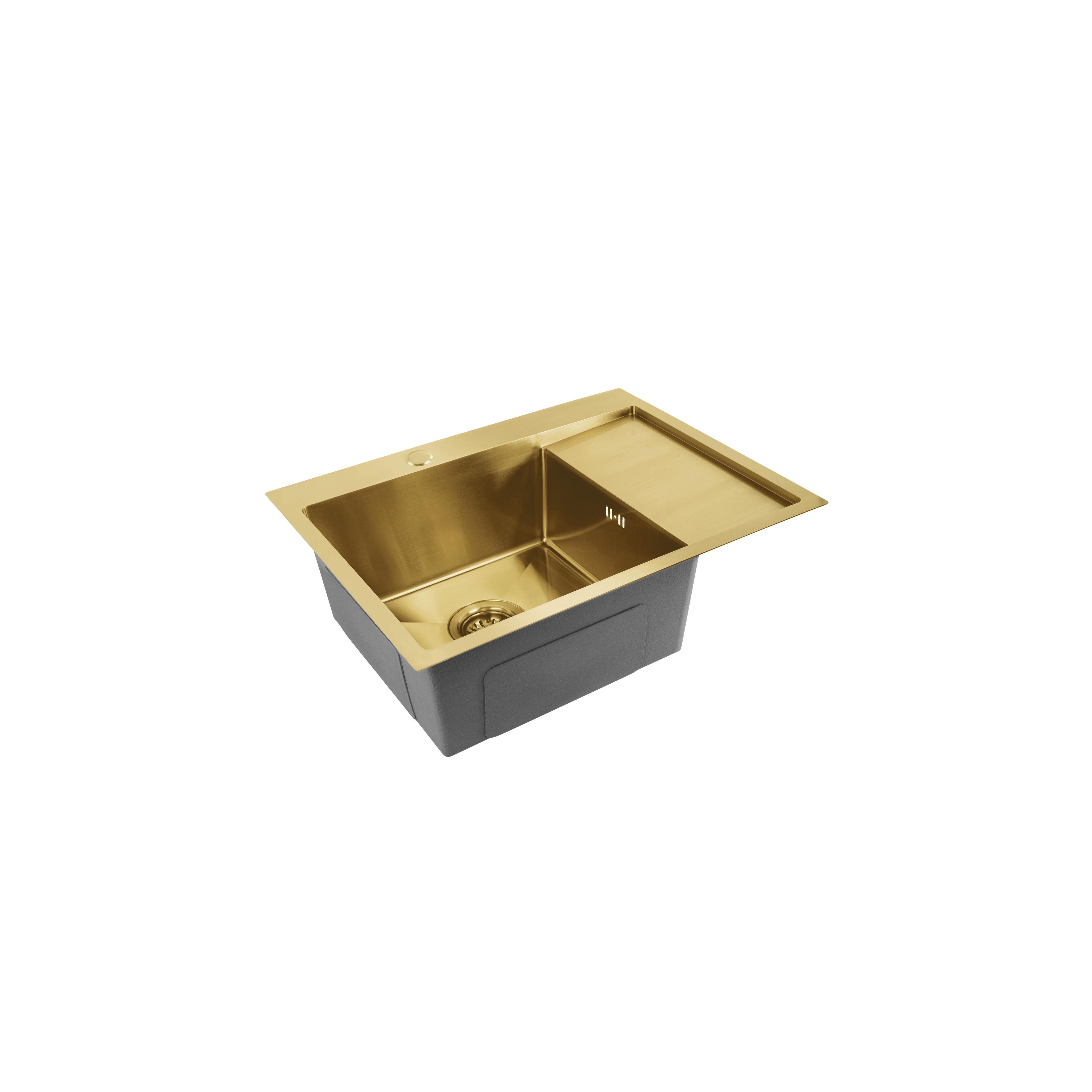 Edelstahlspüle Fin BRUSH GOLD