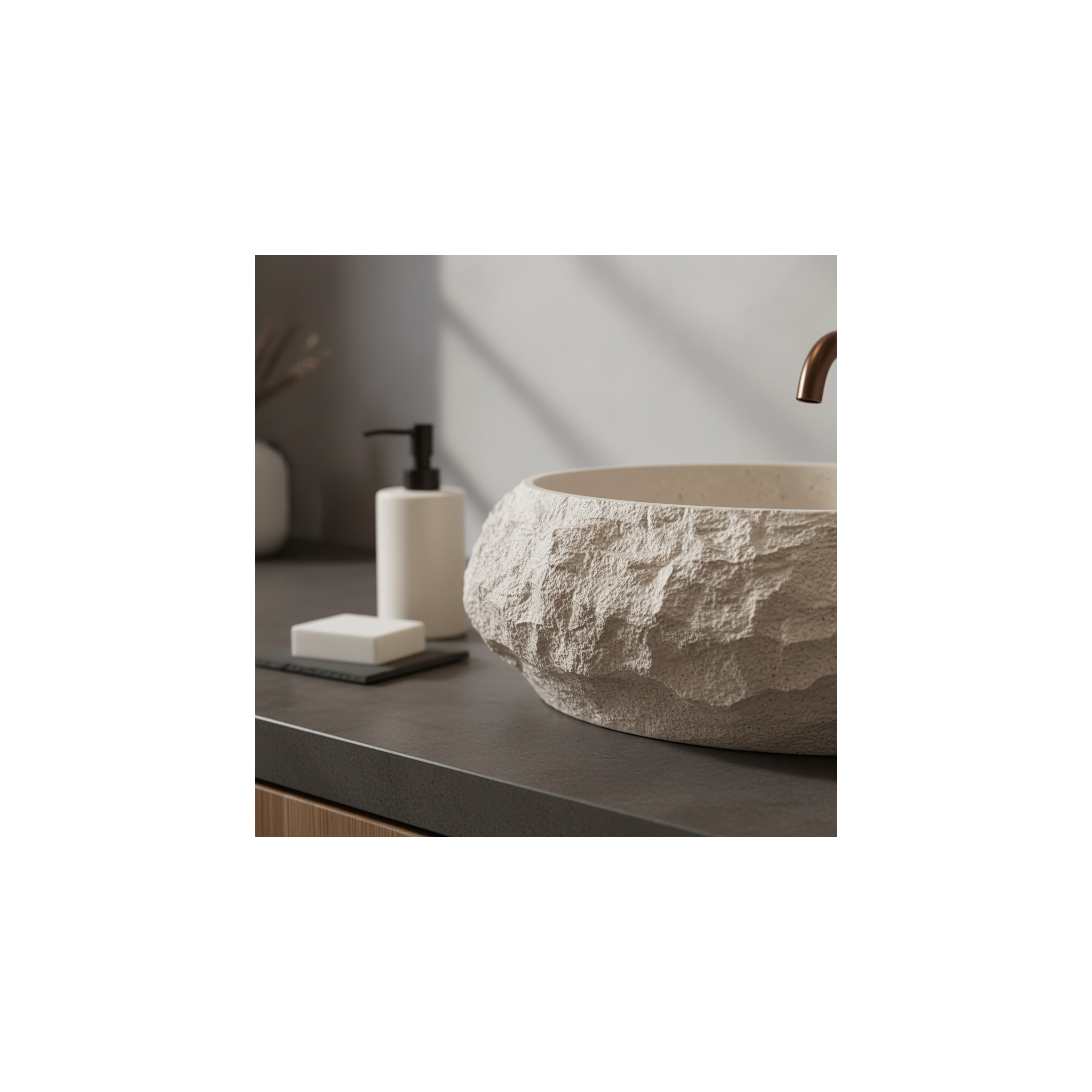 Aufsatzwaschbecken Rea Mika Warm Beige
