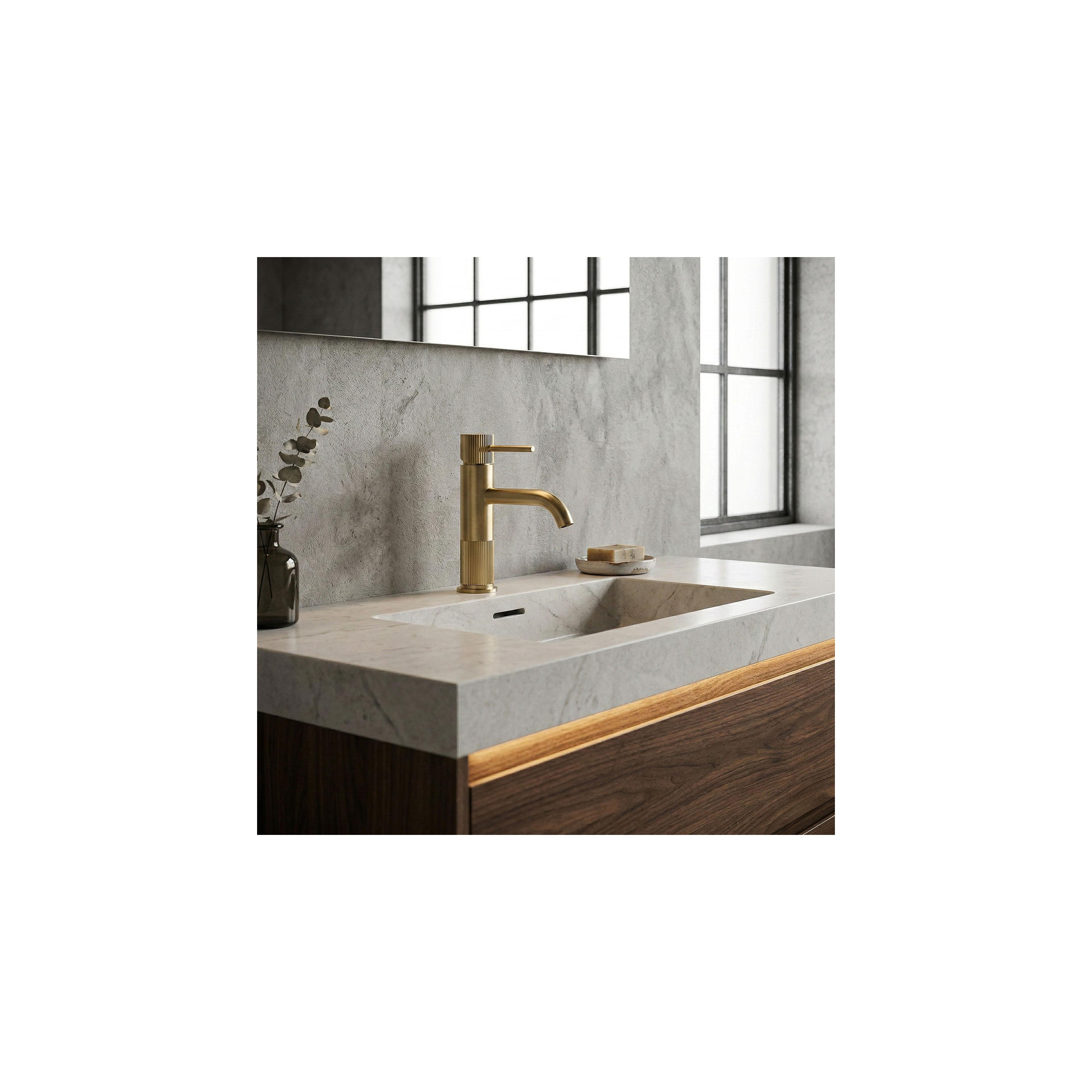 Waschbeckenarmatur Rea Lungo Stripe Brush Gold Low