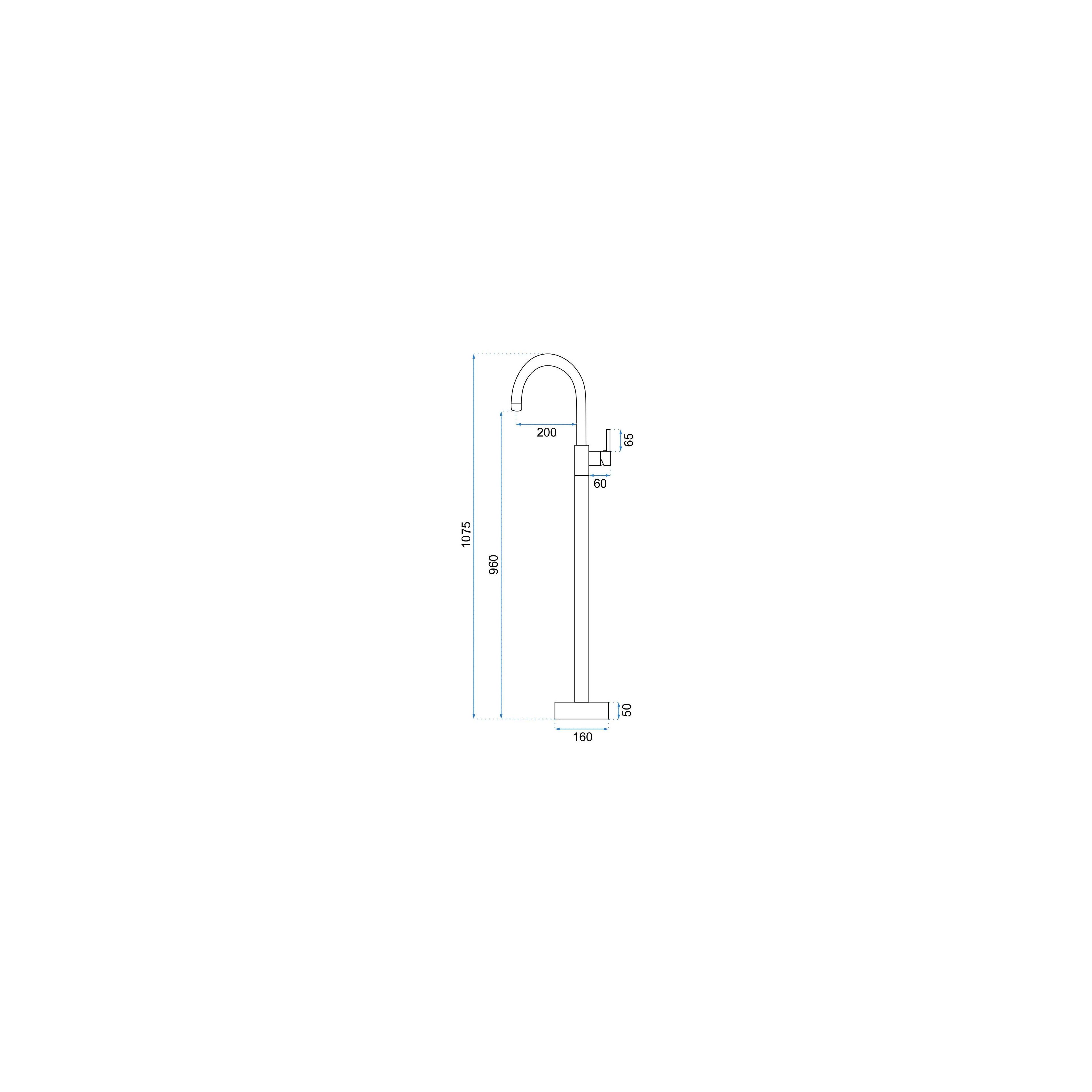 Waschbeckenarmatur freistehend Rea Lungo Chrome