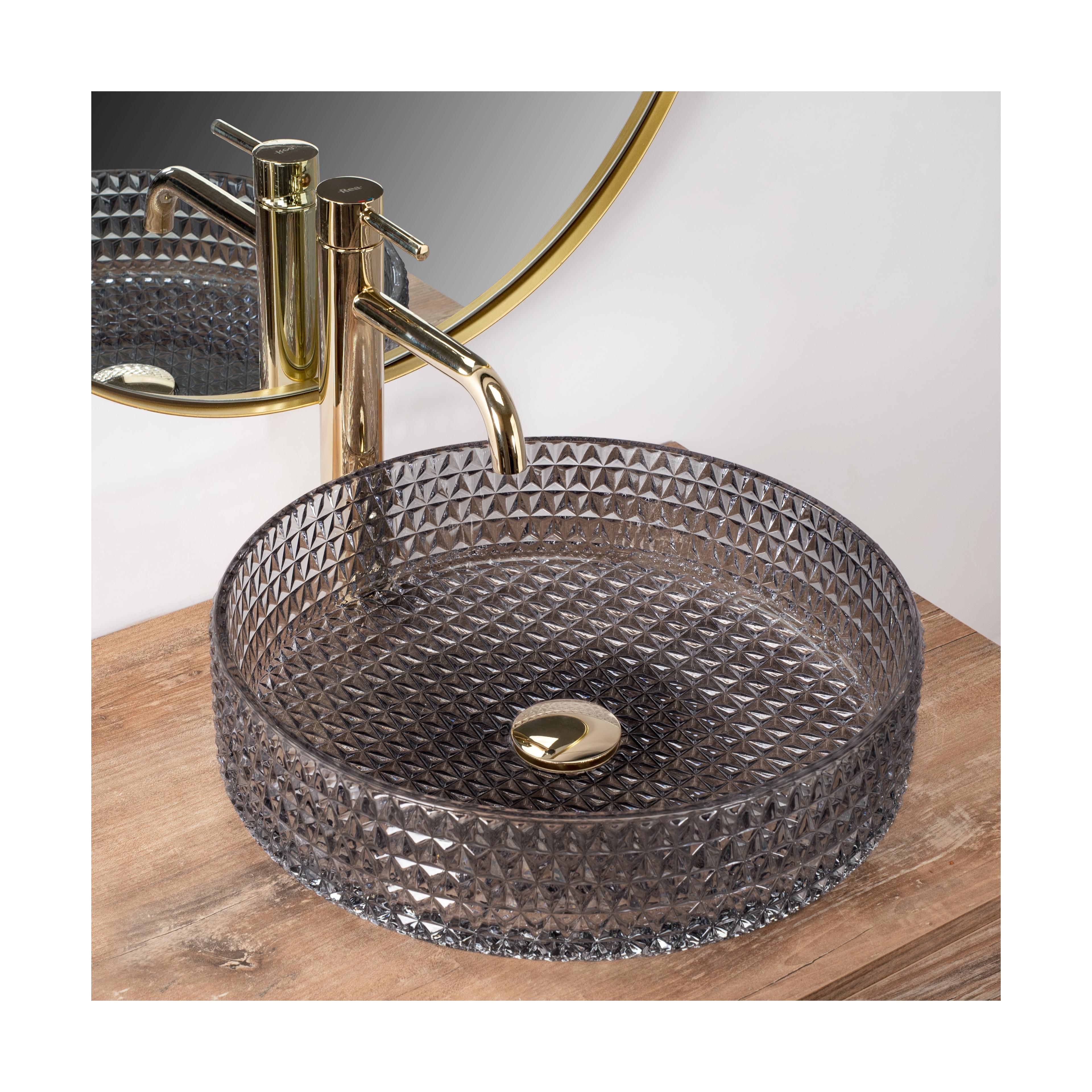 Umywalka nablatowa Rea Cristal Grey 39