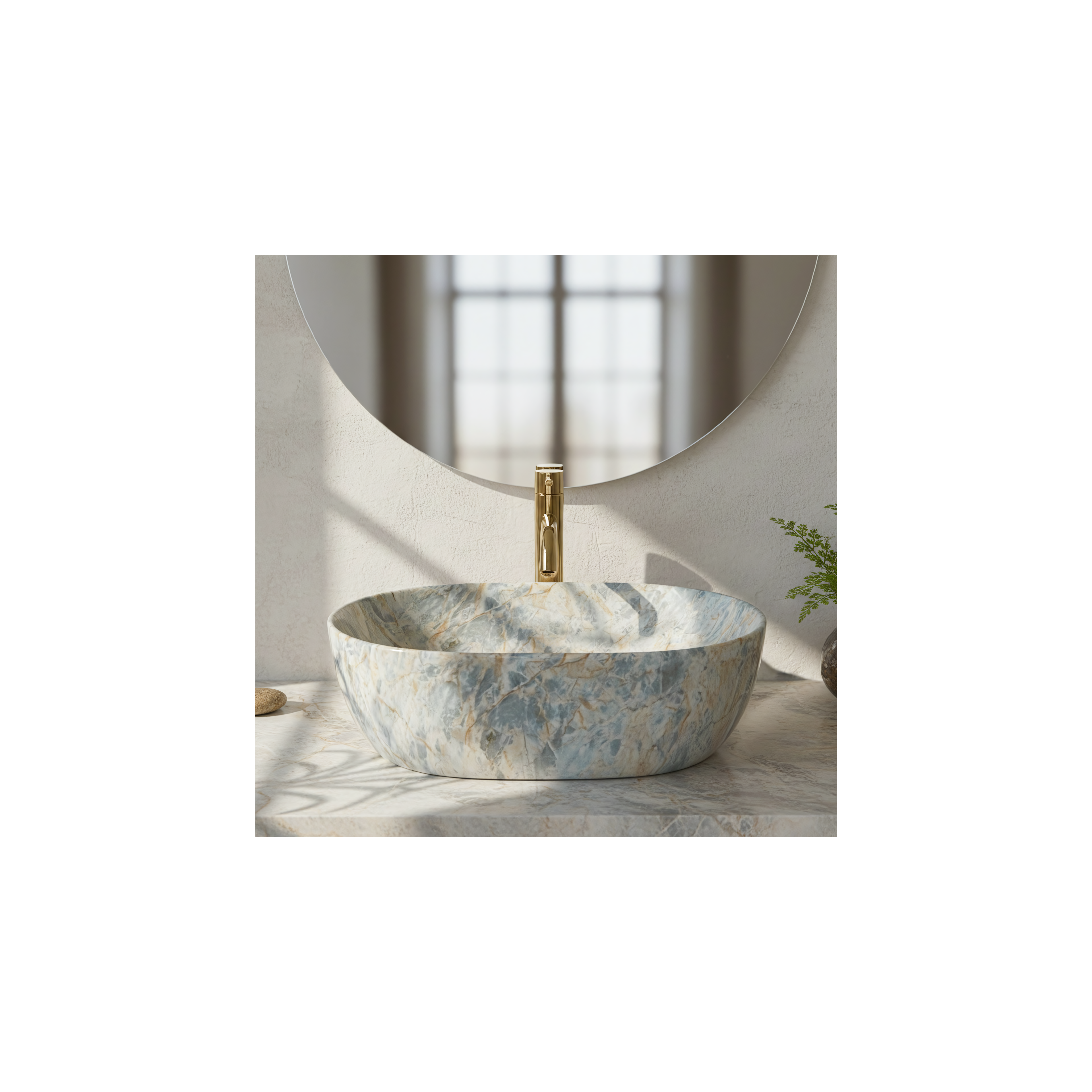 Aufsatzwaschbecken Rea Amelia Ruststone 48