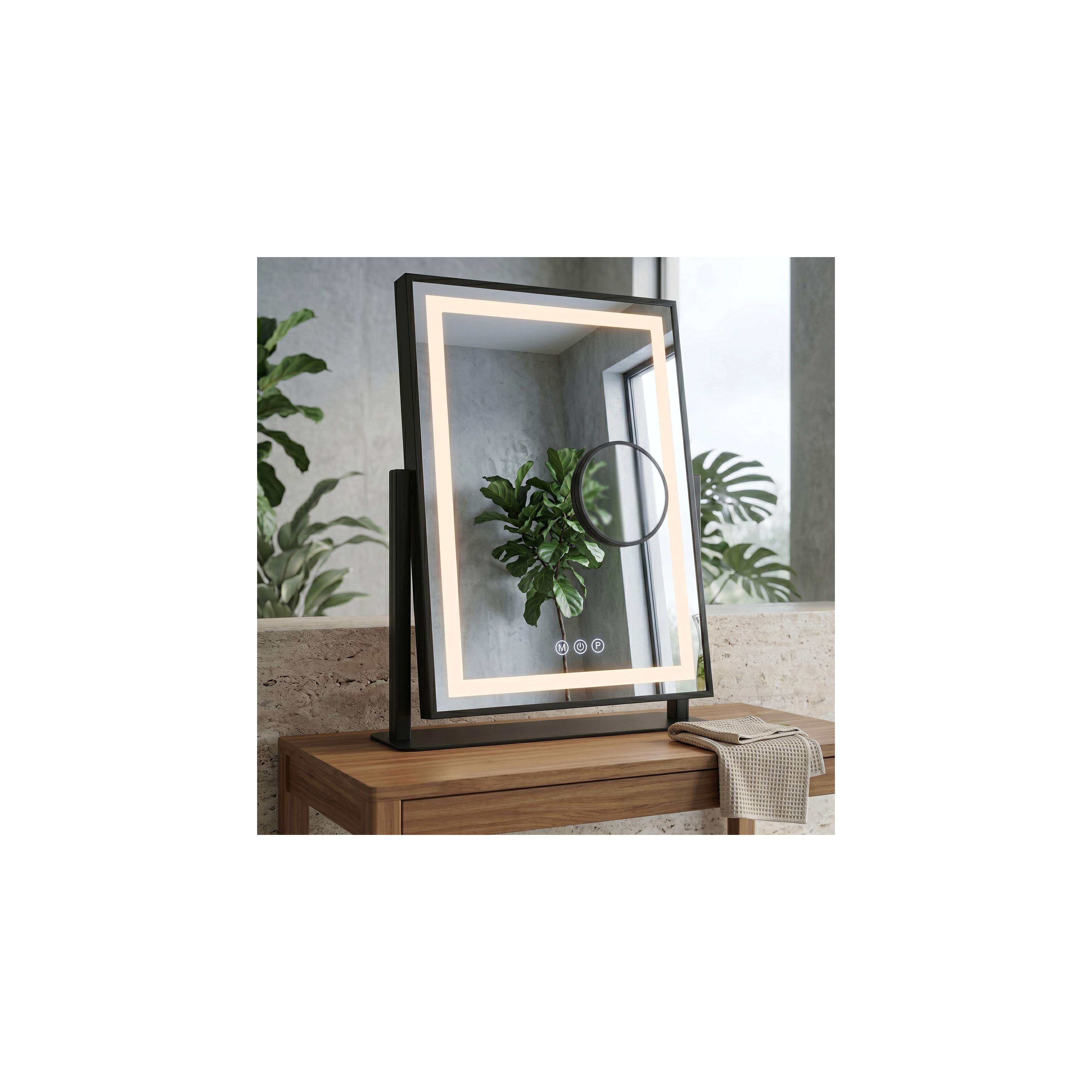 Spiegel LED LUMI Black 30x40cm