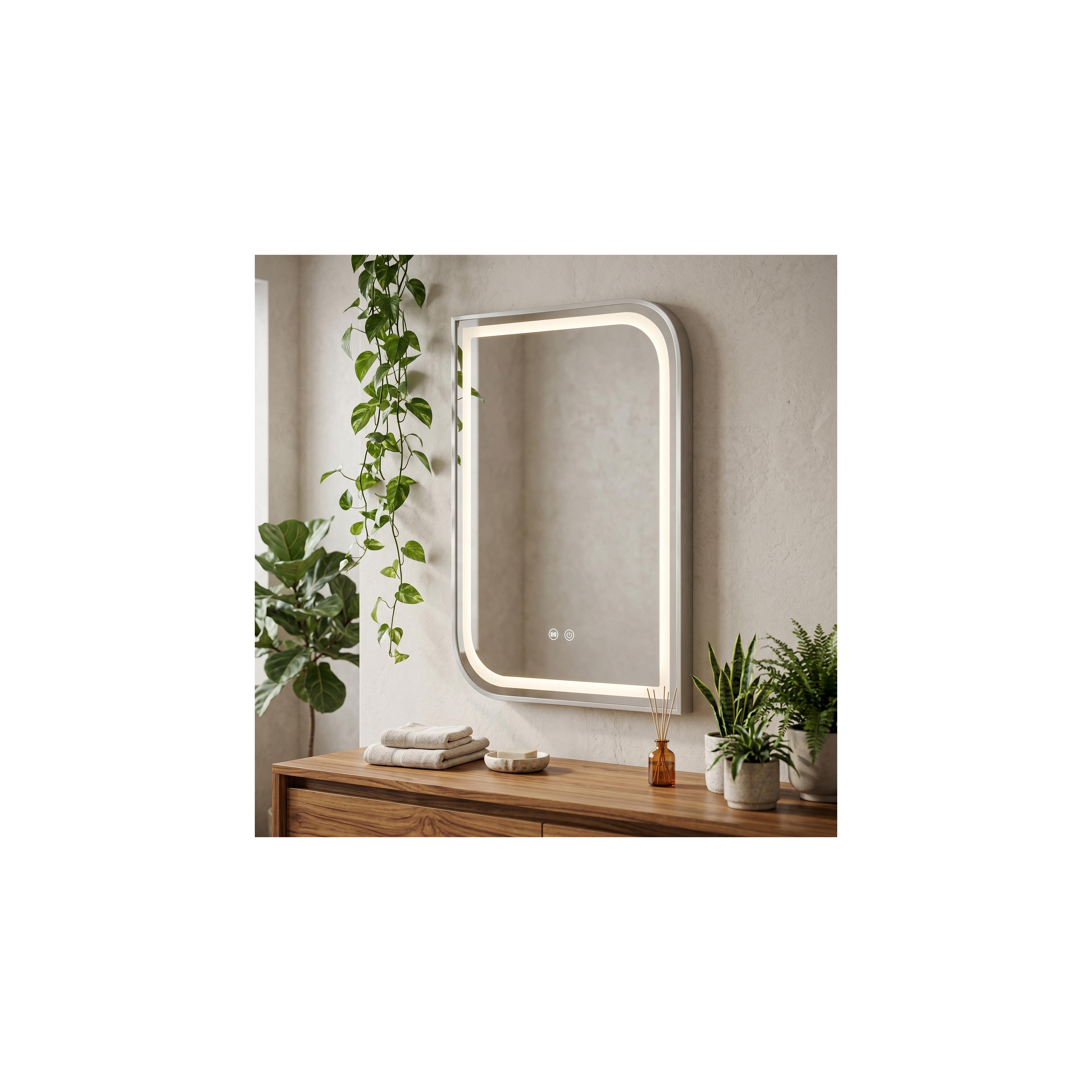 Зеркало LED ZONE 80x60 BRUSH NICKEL