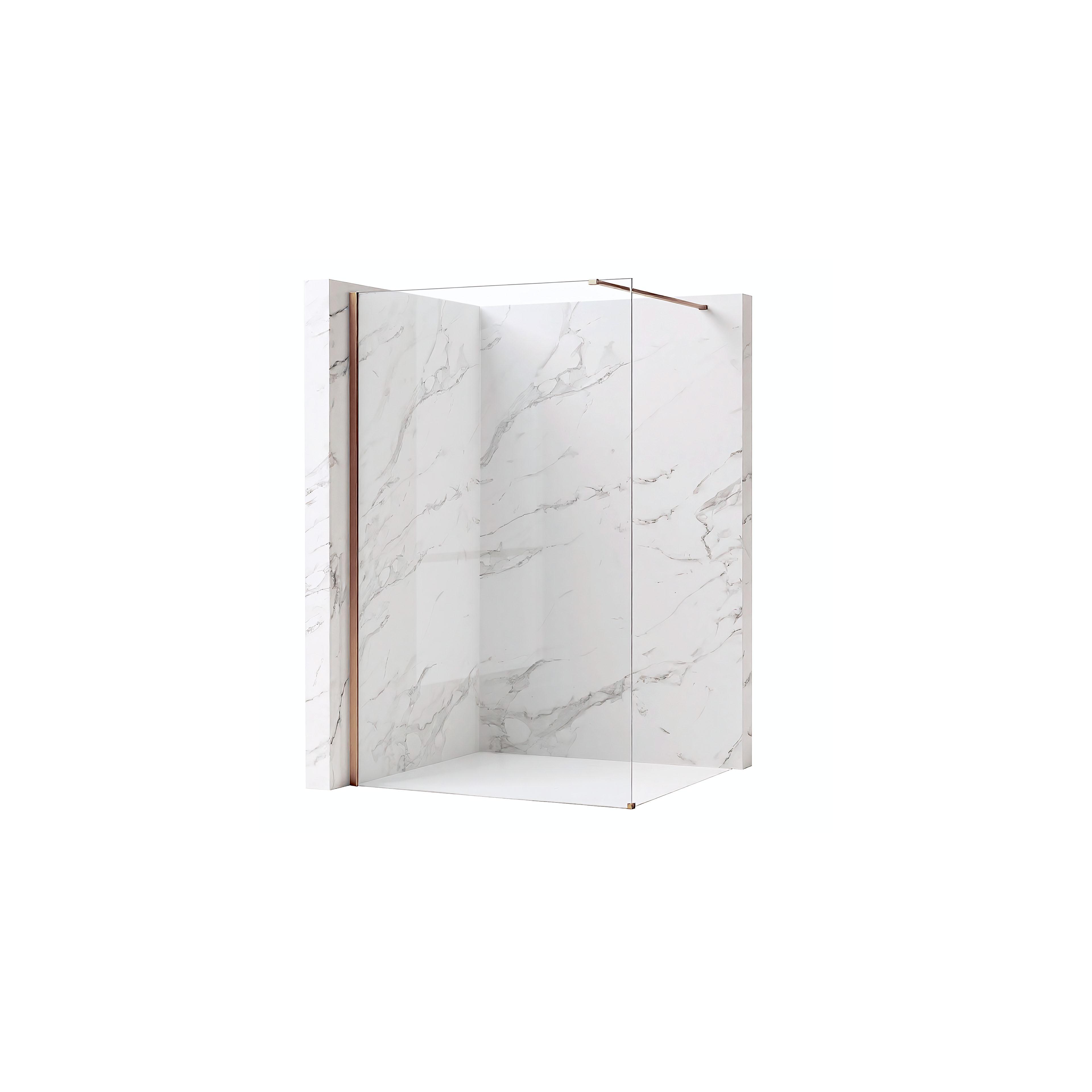 Duschwand Rea Flexi Transparent / Brush Copper 80