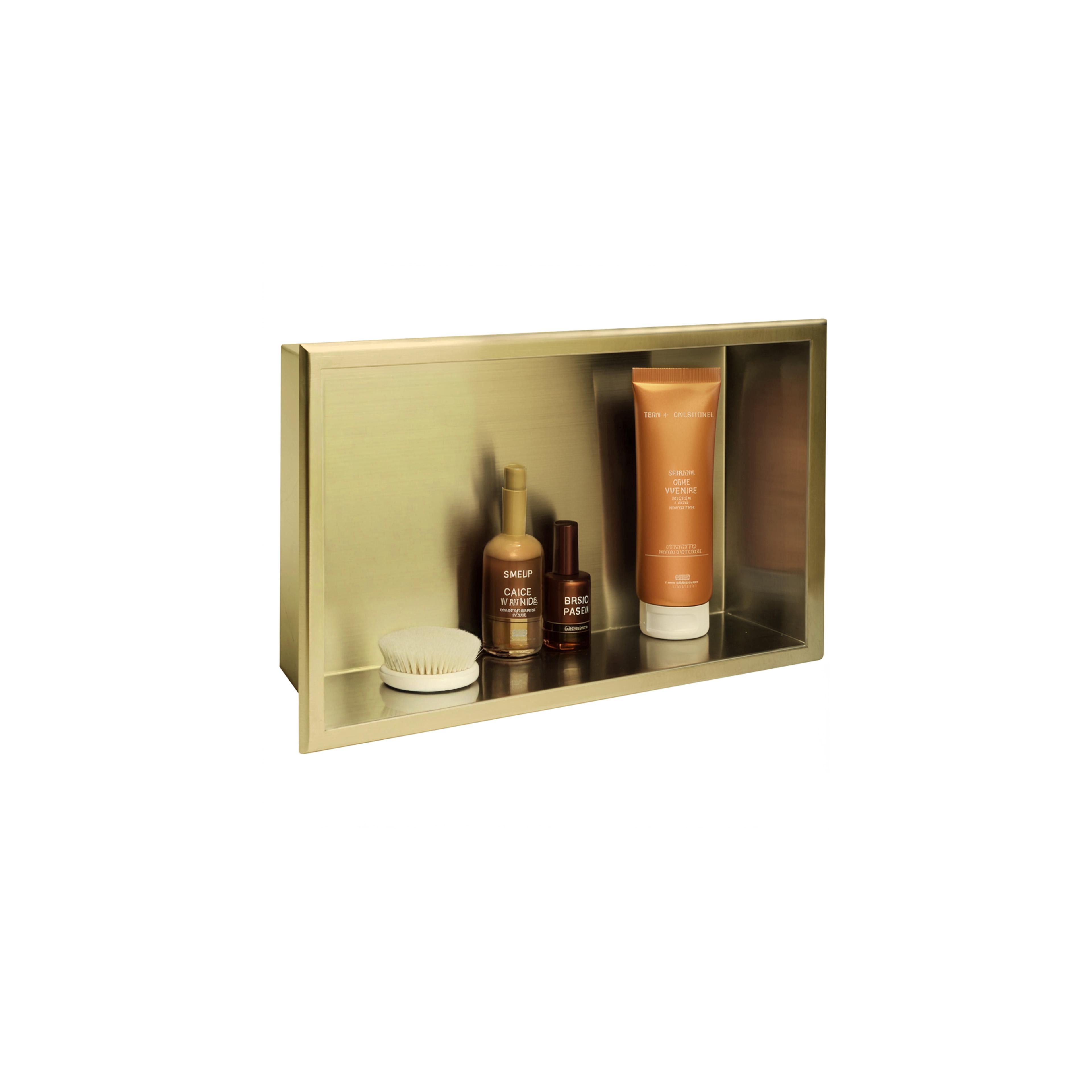 bathroom shelf 30x45 gold brush