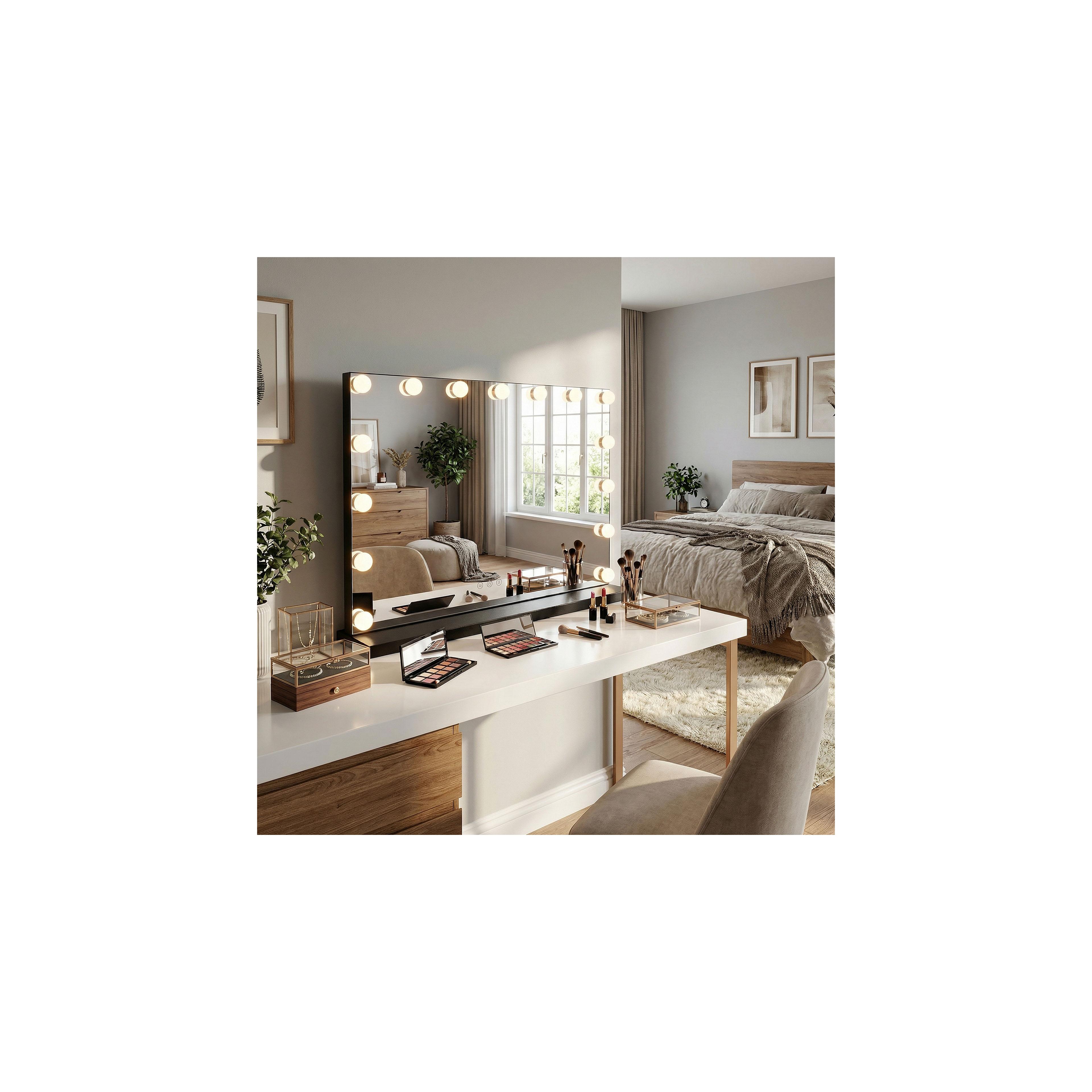 Spiegel LED HOLLYWOOD Black 80x60