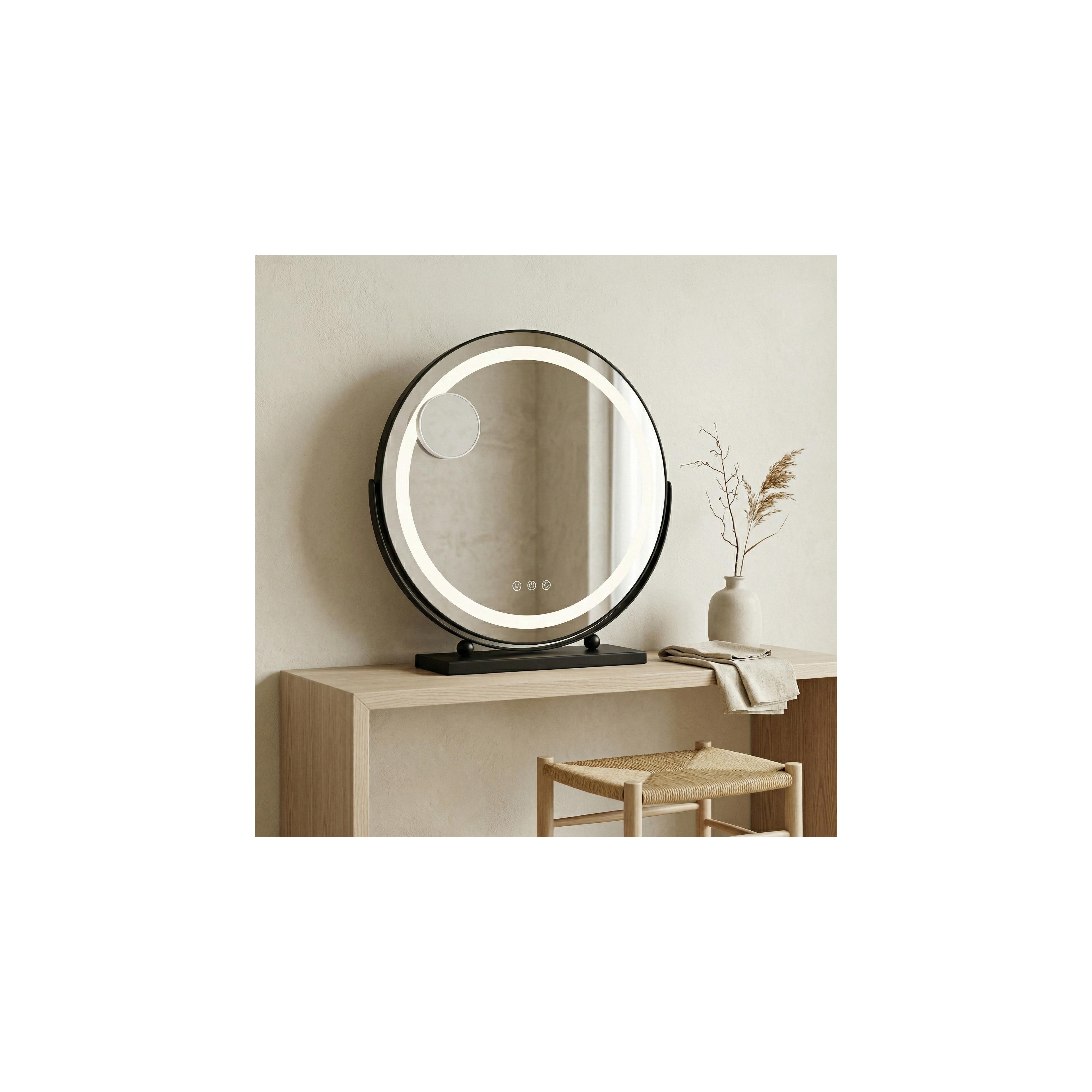 Spiegel LED MAKE-UP Black 50 cm