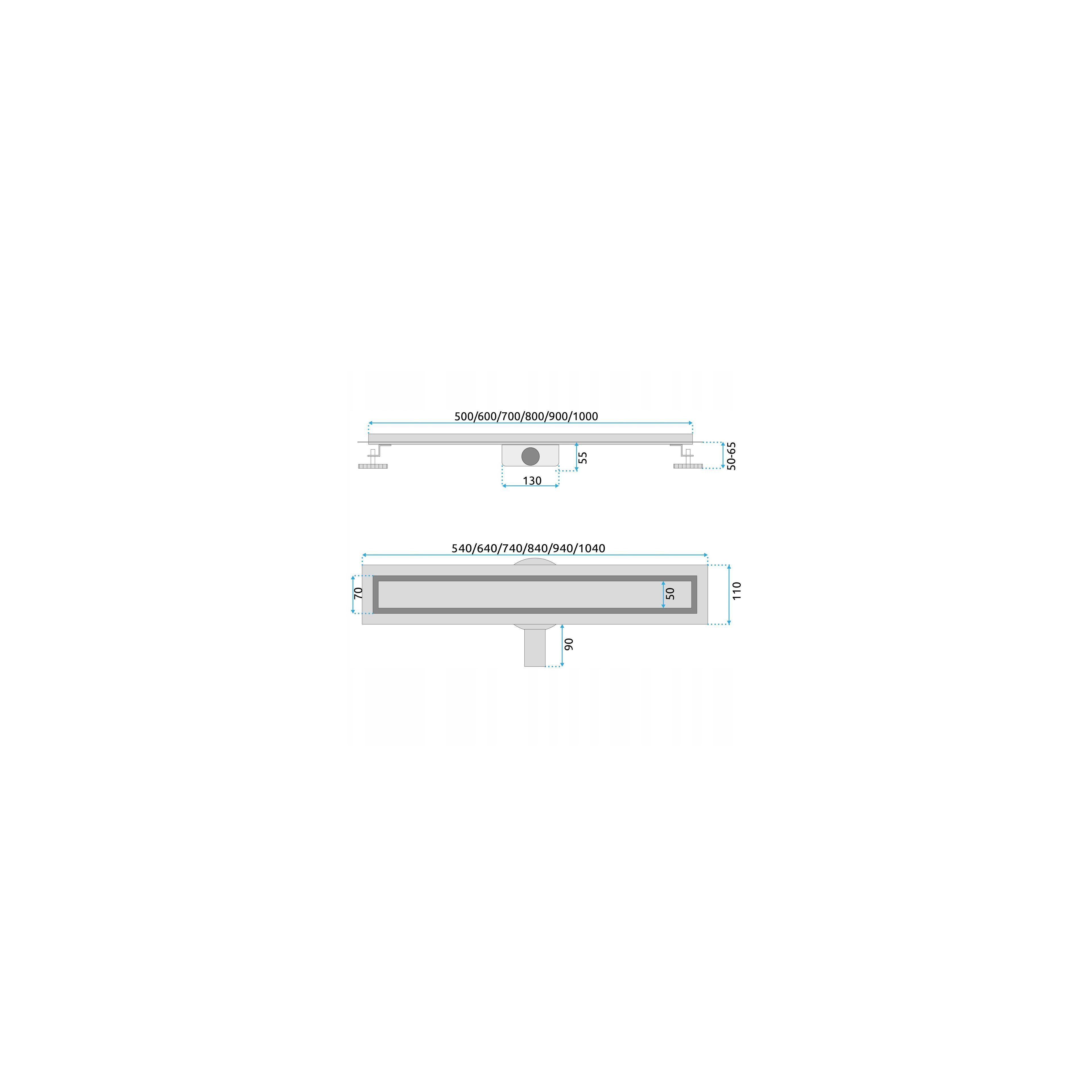 Linear drainage REA NEOX PRO Nickiel Brush 90