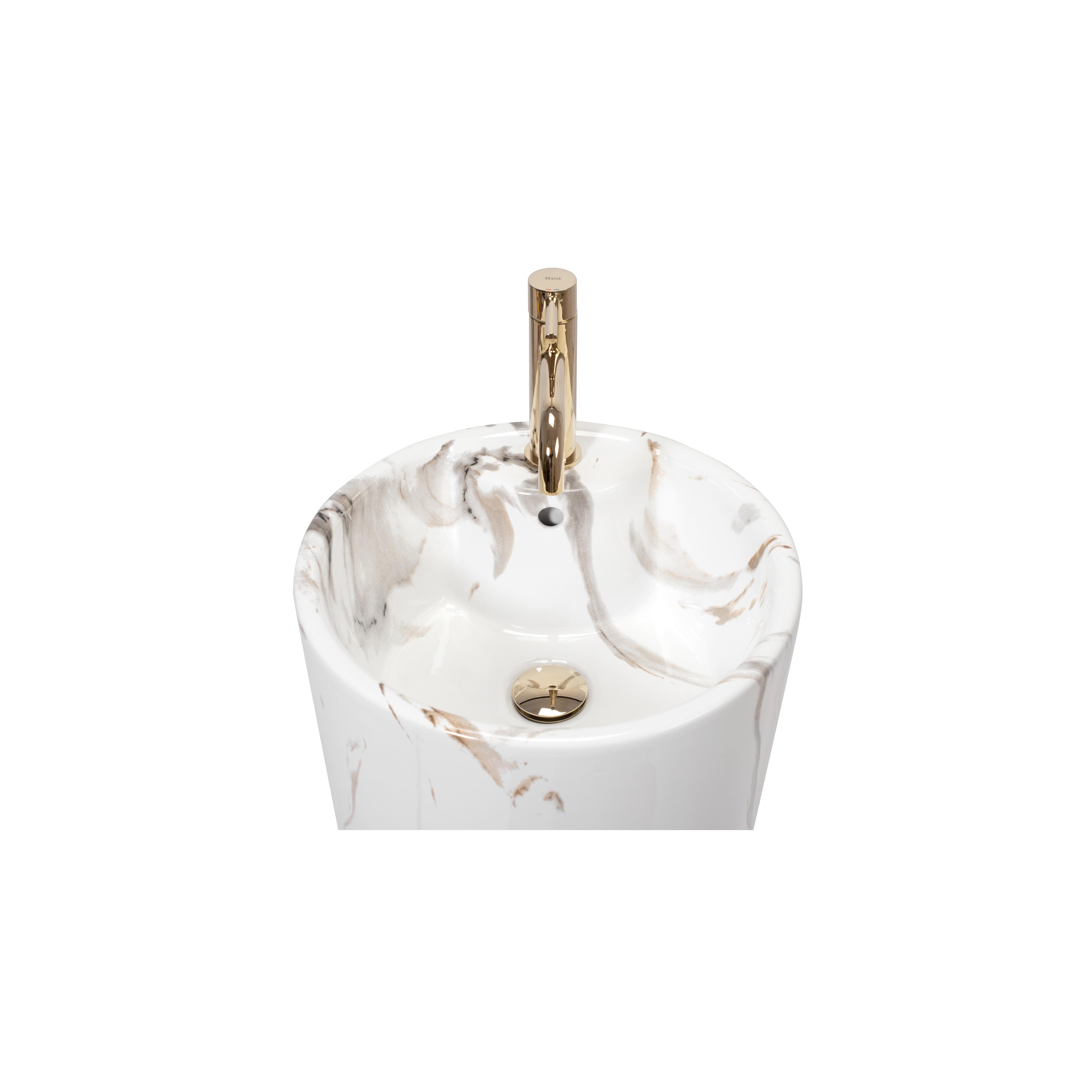 Brīvi stāvoša keramikas izlietne Blanka Marble Marble