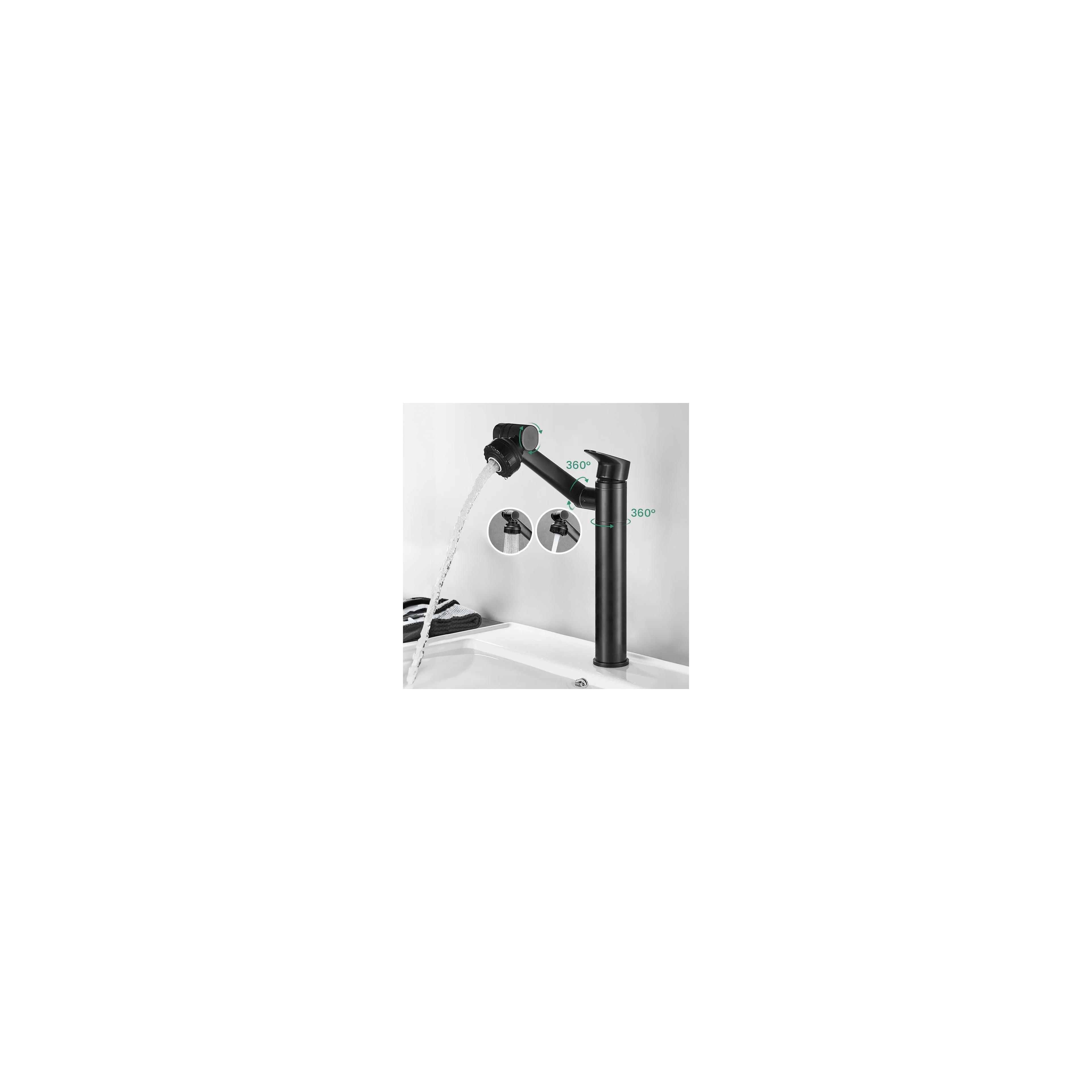 Waschbeckenarmatur Rea PACO Black High