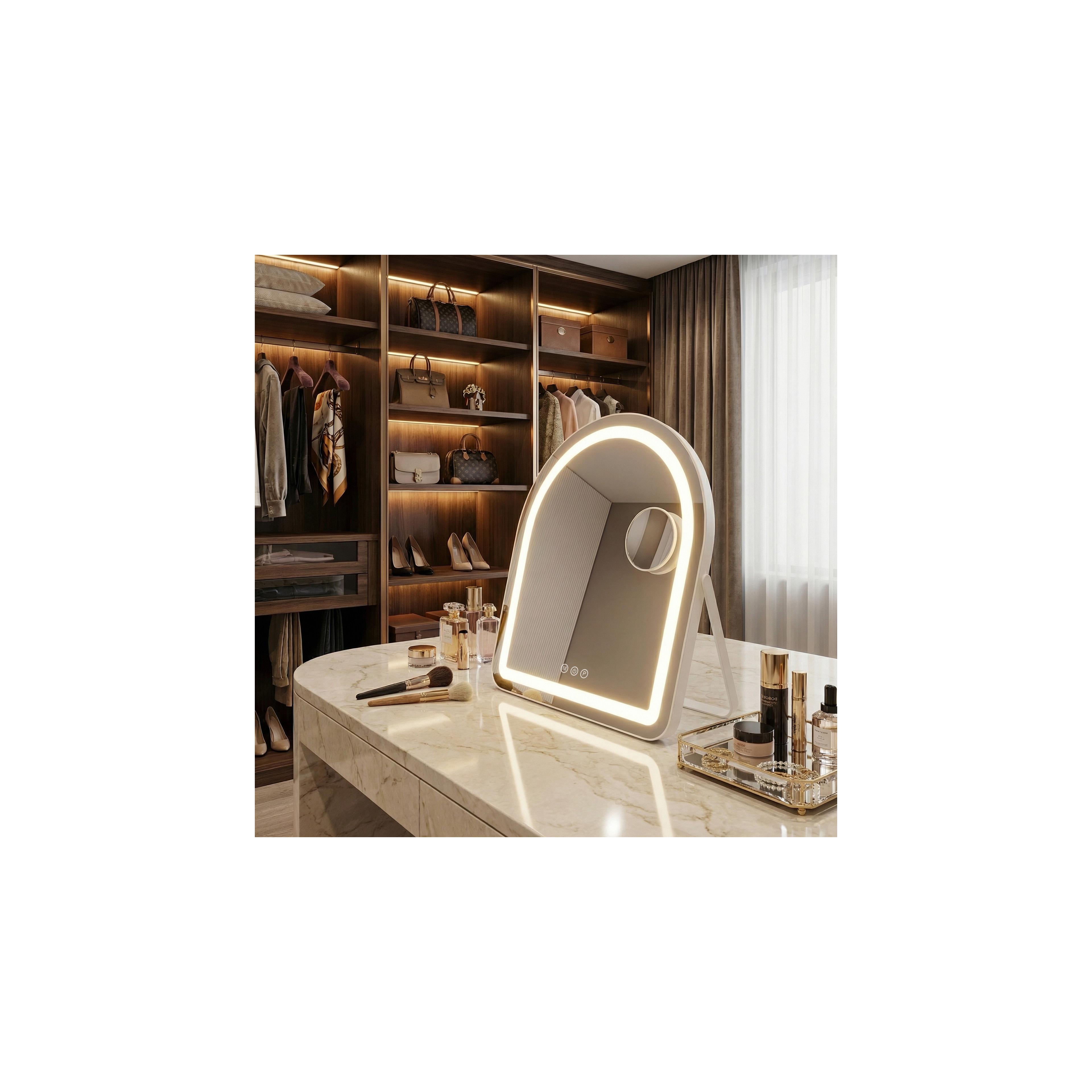 Spiegel LED GLAM White 40x45cm
