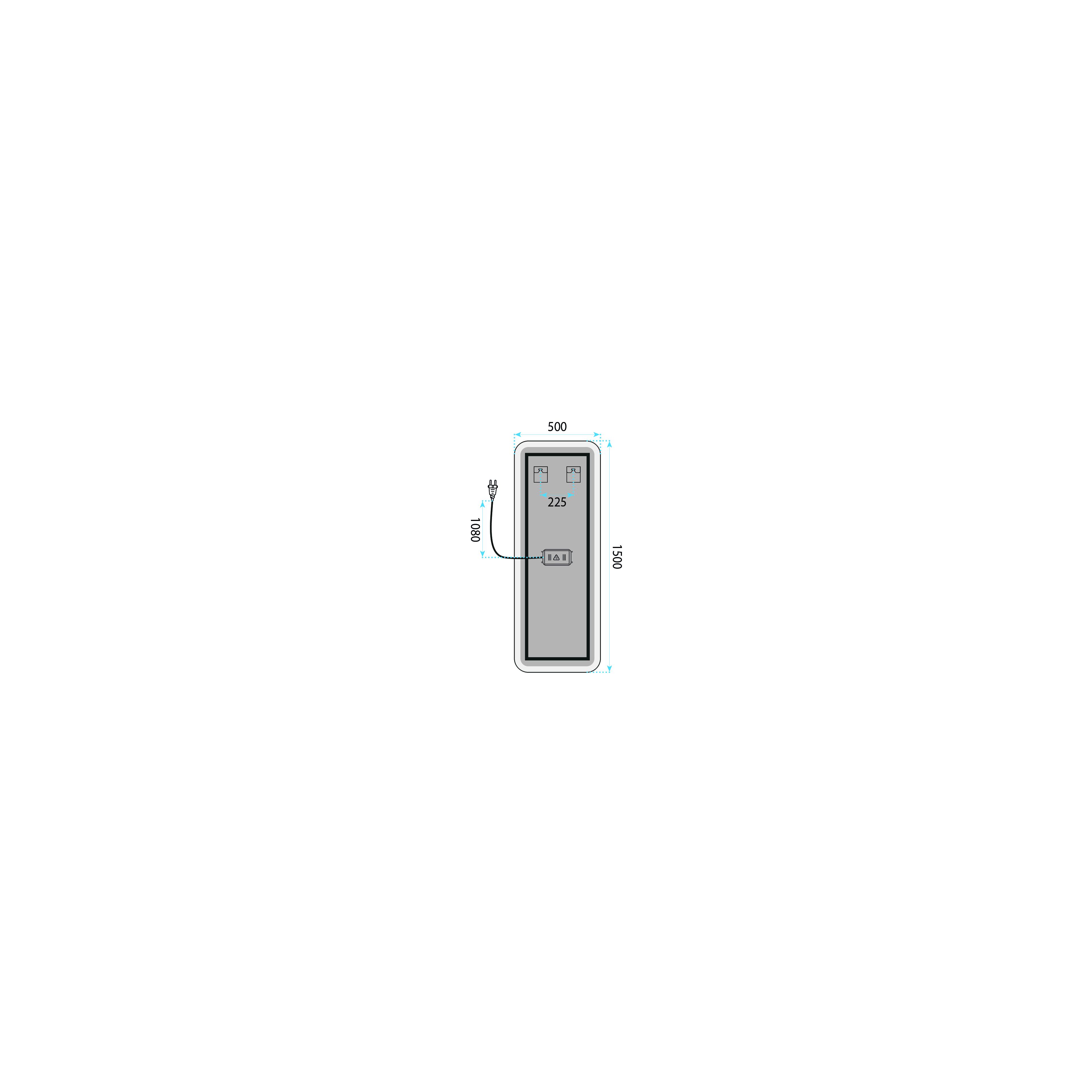 Spiegel LED 150x50cm MOL-SQ