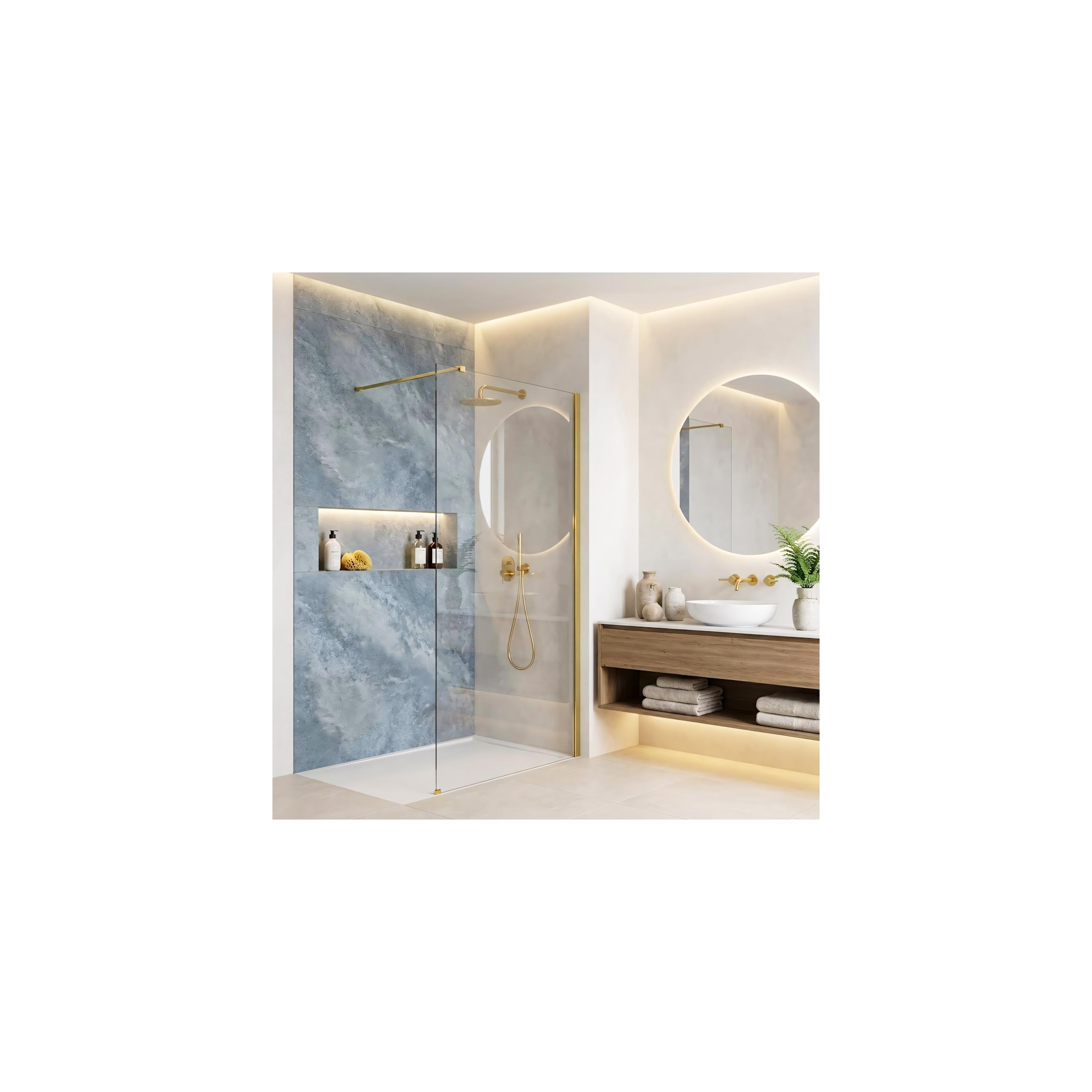 Duschwand Rea Flexi Transparent / Gold 80